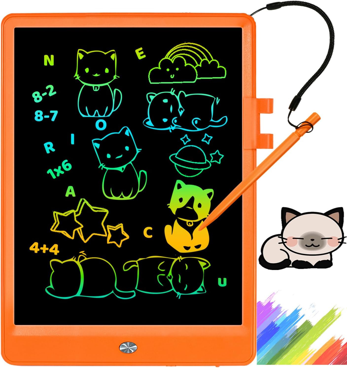 NECHOUZHLI Tableta de escritura LCD para niños, tableta de dibujo electrónica borrable, tablero de graffiti Coloful infantil de 10 pulgadas,