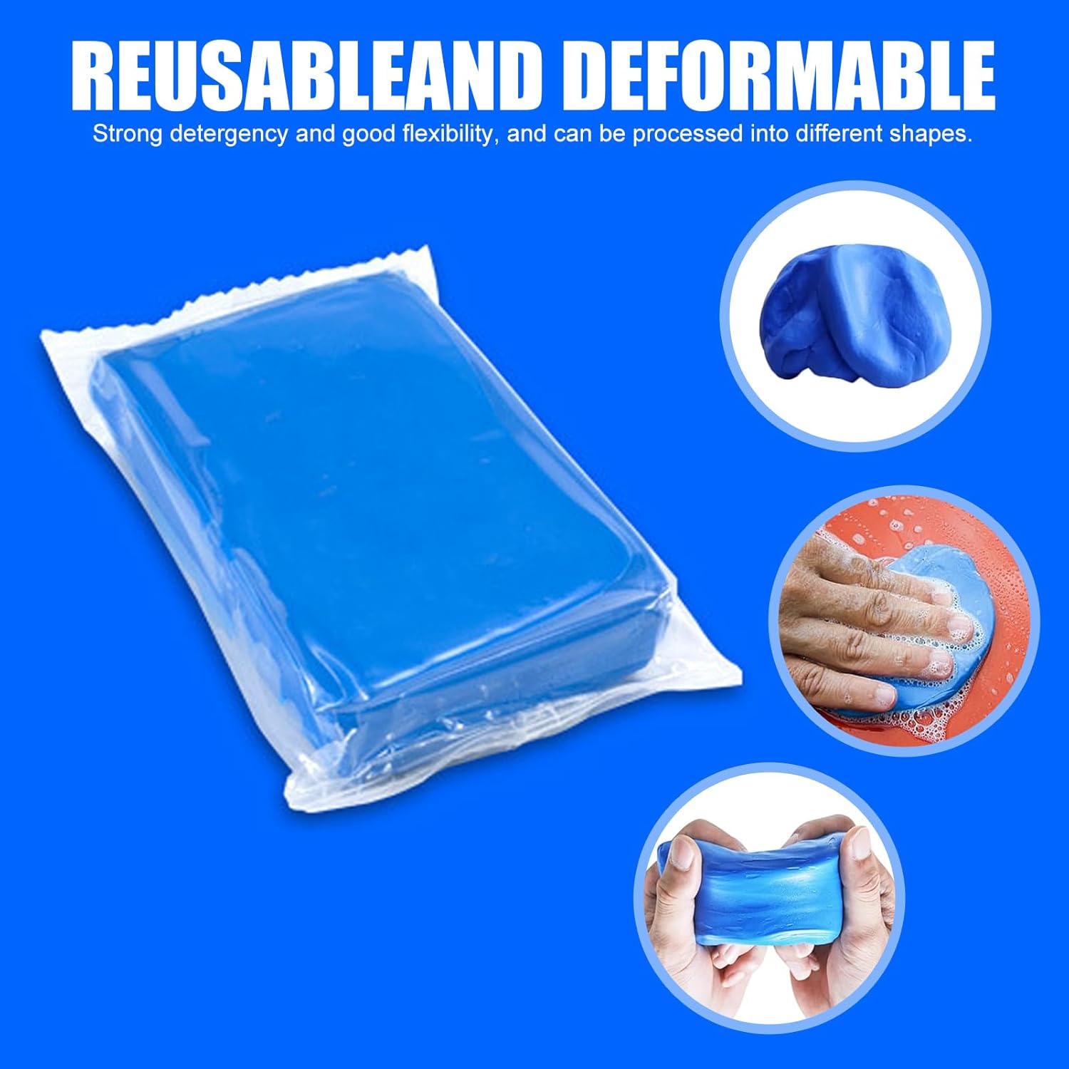 jokormo 2 PCS Car Detail Clean Tool Kit, Excellent Toughness, Improve Clean Efficiency, Universal Rectangle Durable Reused Automotive Wash Clay Bar