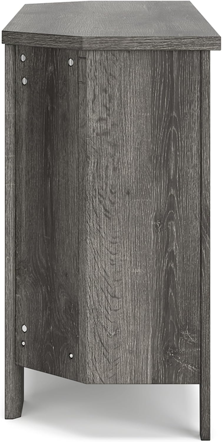 Signature Design by Ashley Arlenbry – Moderno mueble esquinero para TV con opción de chimenea y se adapta a televisores de hasta 48 pulgadas, color