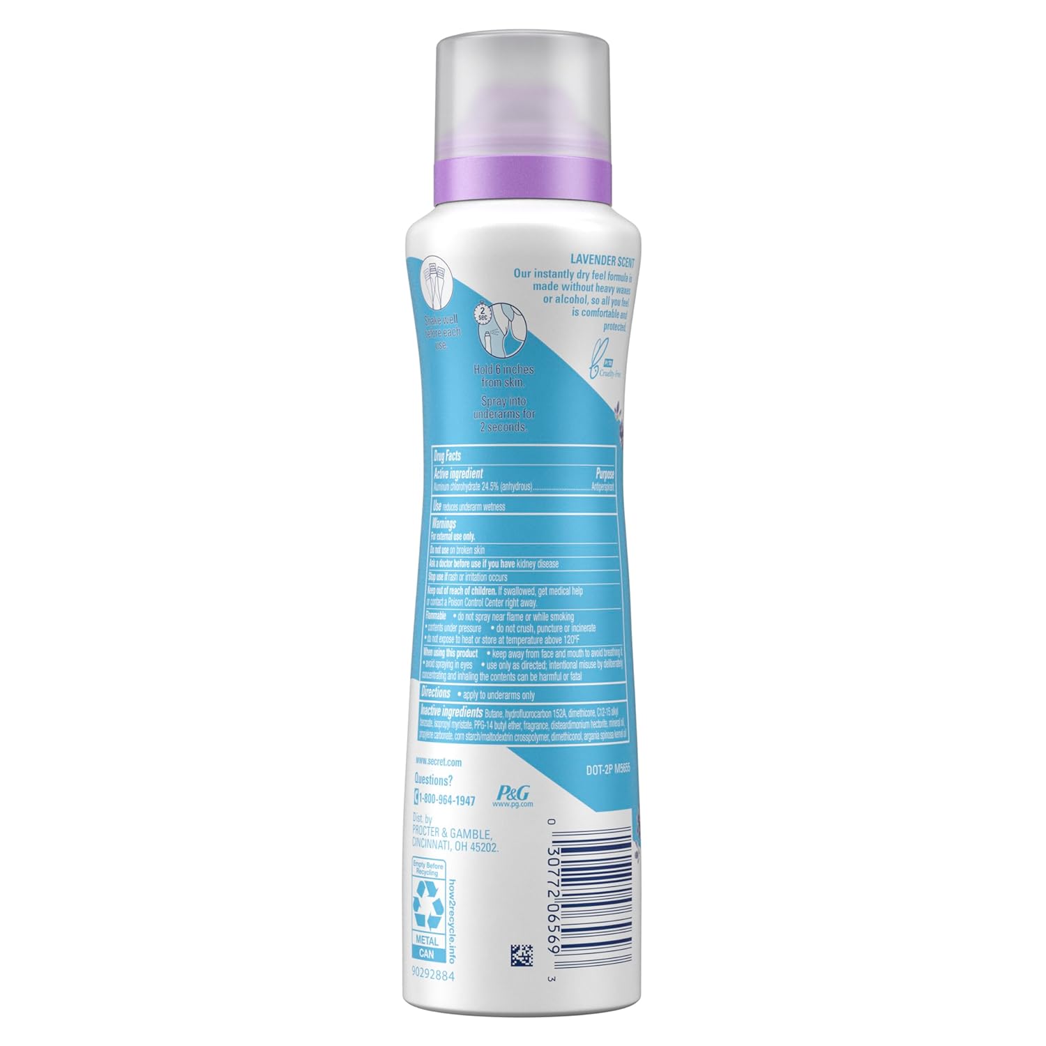Secret Desodorante antitranspirante en spray seco, lavanda relajante, 4.1 onzas (paquete de 3)