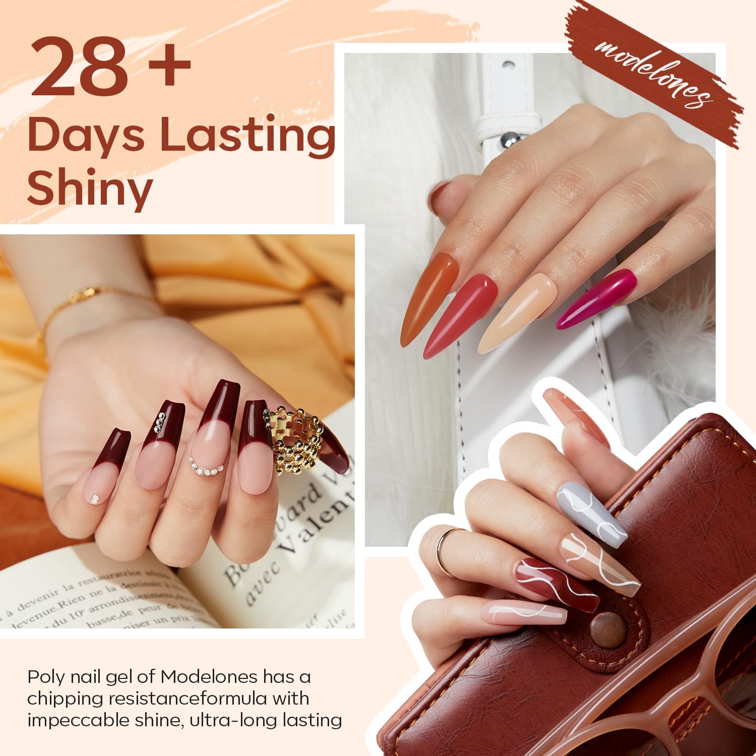Modelones Kit de gel de uñas de 20 colores con lámpara de uñas, kit completo de iniciación de 122 piezas, kit completo de iniciación de invierno,