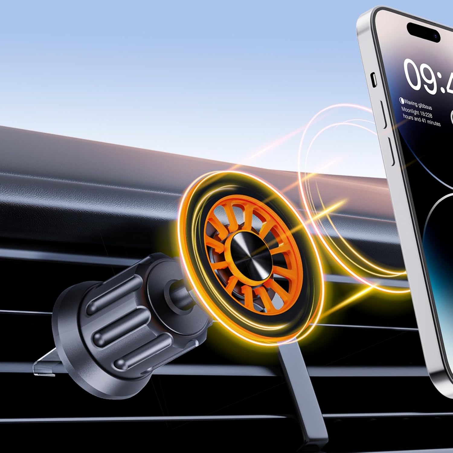 Soporte para automóvil MagSafe – 20 imanes fuertes Soporte magnético para teléfono celular con ventilación de aire, soporte universal para iPhone