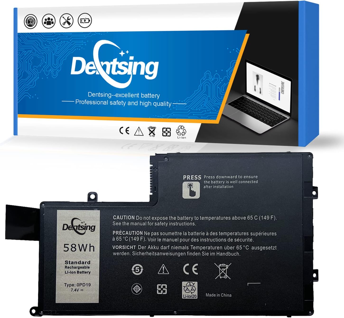 Dentsing OPD19 – Batería para laptop para DELL Inspiron 14, 5442, 14, 5443, 14, 5445, 14, 5447, 14, 5448, 14, 547, 15, 5542, 5543, 5545, 5547, 15,