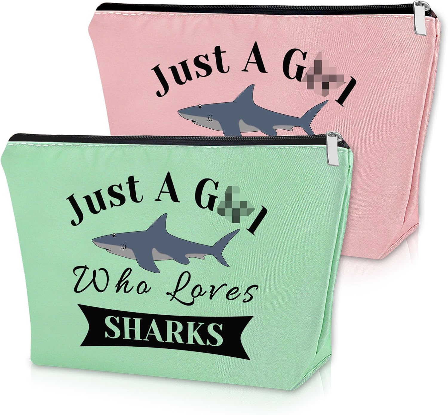 Regalos de tiburones para los amantes de los tiburones bolsa, Verde & Rosa
