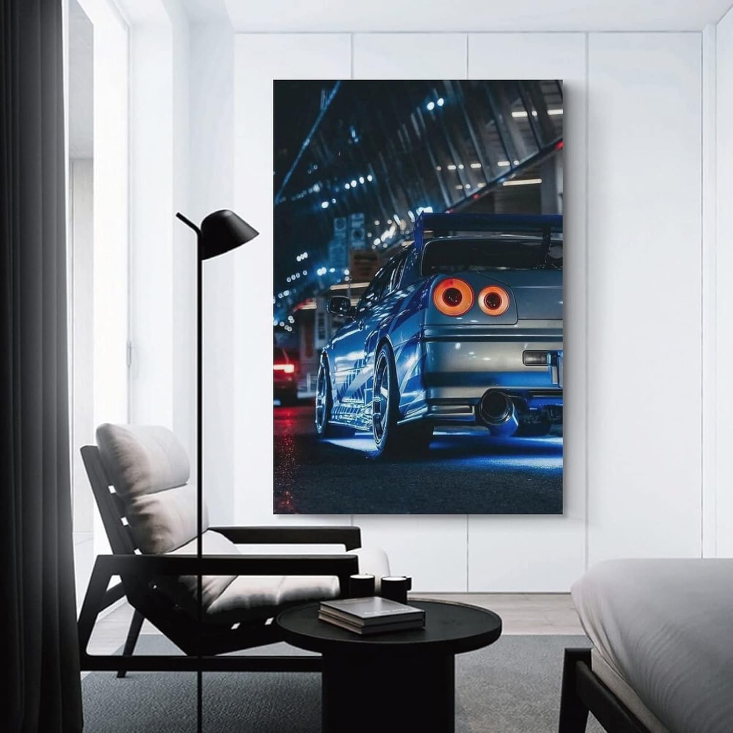 Jdm Art – Póster de automóvil japonés azul, lienzo para pared, decoración familiar moderna, 08 x 12 pulgadas (7.9 x 11.8 in)
