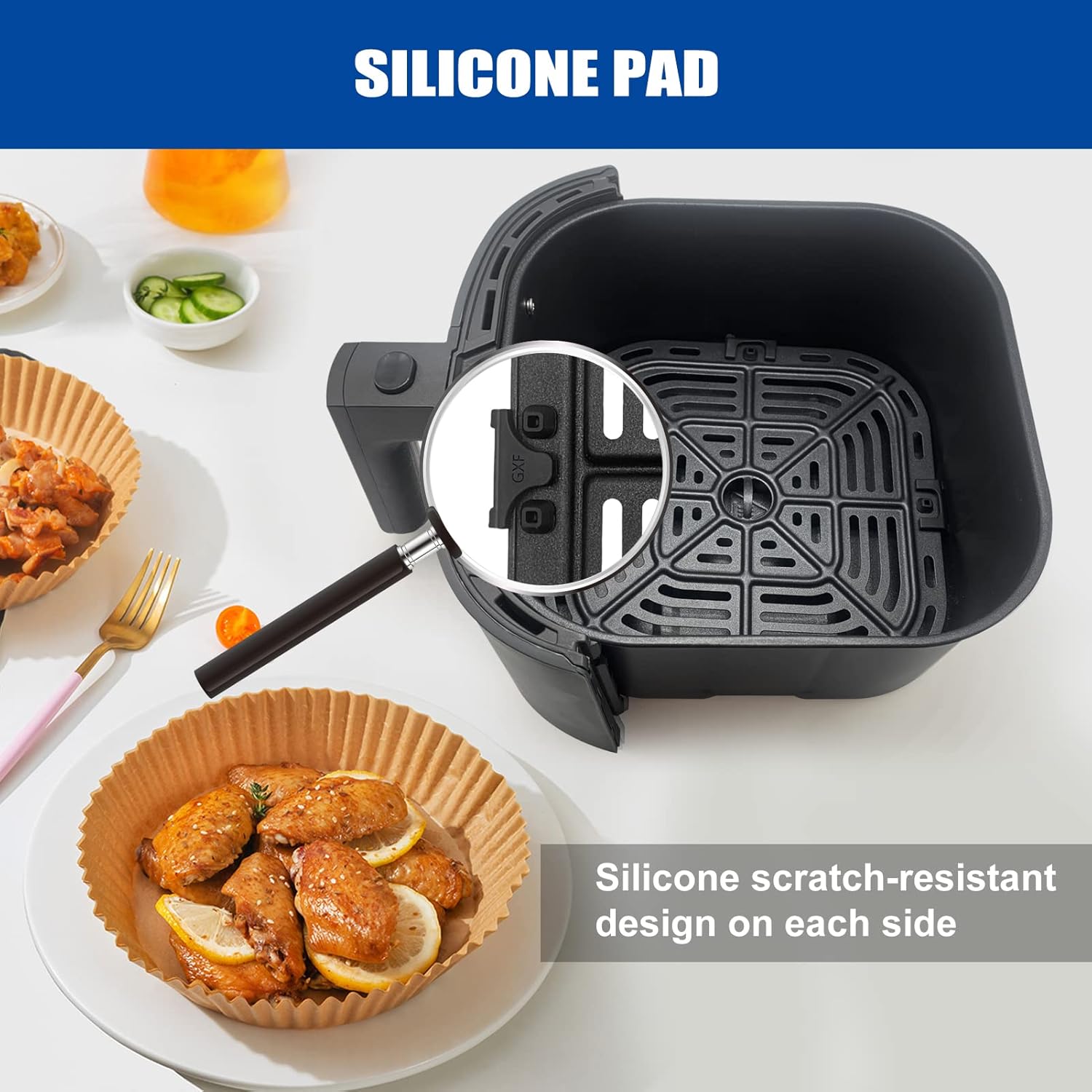 Parachoques de goma para freidora de aire, 4 piezas de repuesto para freidora de aire para olla instantánea Gourmia Cosori y otras freidoras de