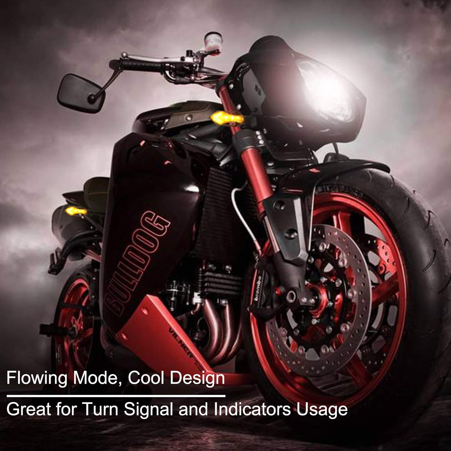 Kinstecks 4 indicadores de motocicleta que fluyen luces de señal de giro para motocicleta, indicadores de giro de 12 V y 12 bombillas LED para