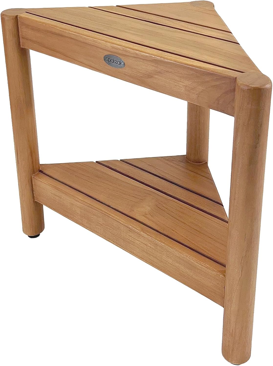 Asta Select – Taburete de ducha de esquina de teca maciza, taburete de madera de teca Poratble para spaduchainteriorexterior con estante de