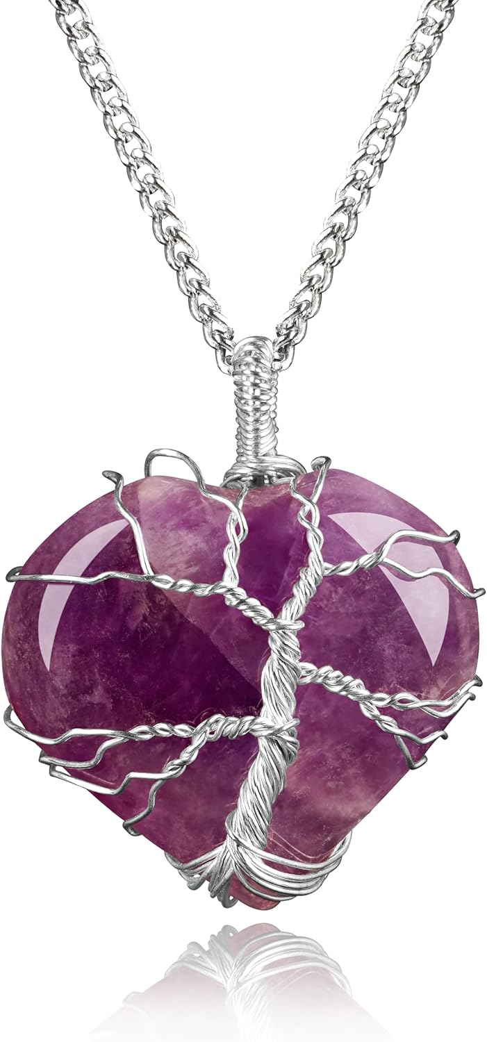 KARMAPLEDGE Collares de cristal curativo hechos a mano para mujeres y hombres, colgantes de cristal de chakra para curación, yoga, meditación,