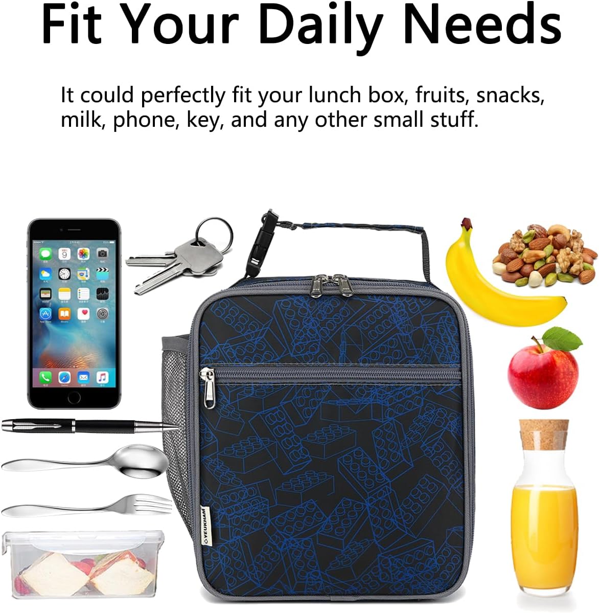 Lonchera para niños, niñas, hombres y mujeres, kit de lonchera térmica pequeña y suave para la escuela, trabajo, picnic, viajes, lonchera portátil