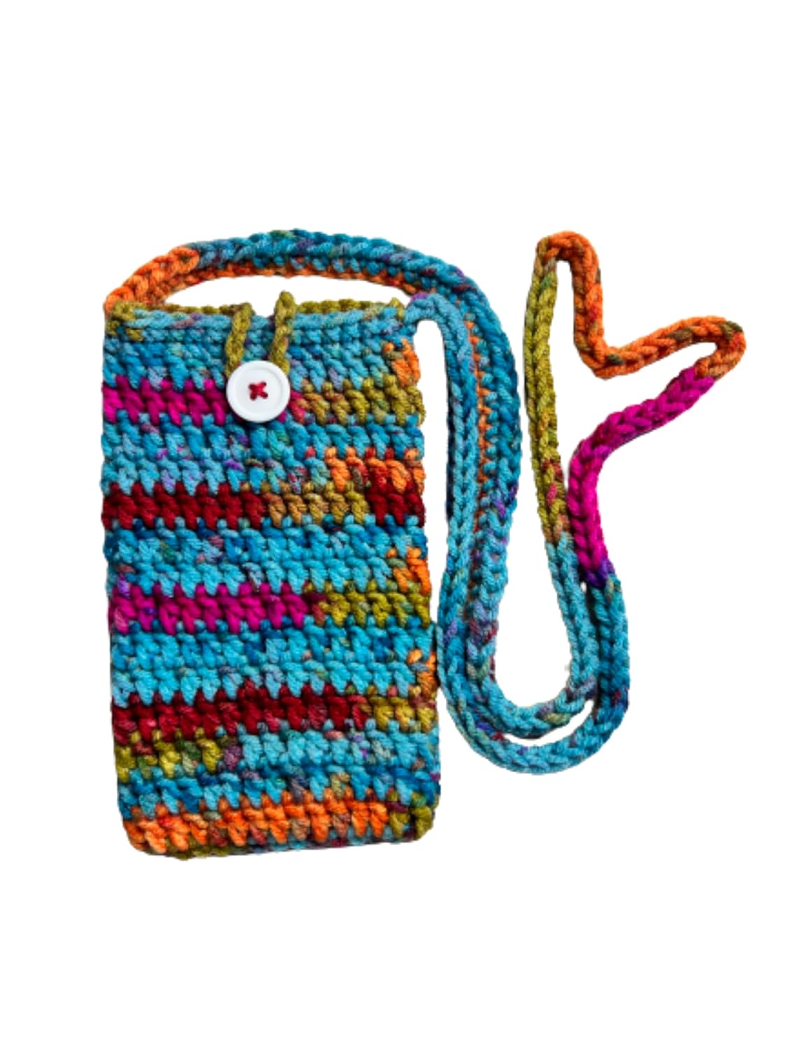 Crochet Crossbody Cell Phone Holder Sleeve Small Purse for Women