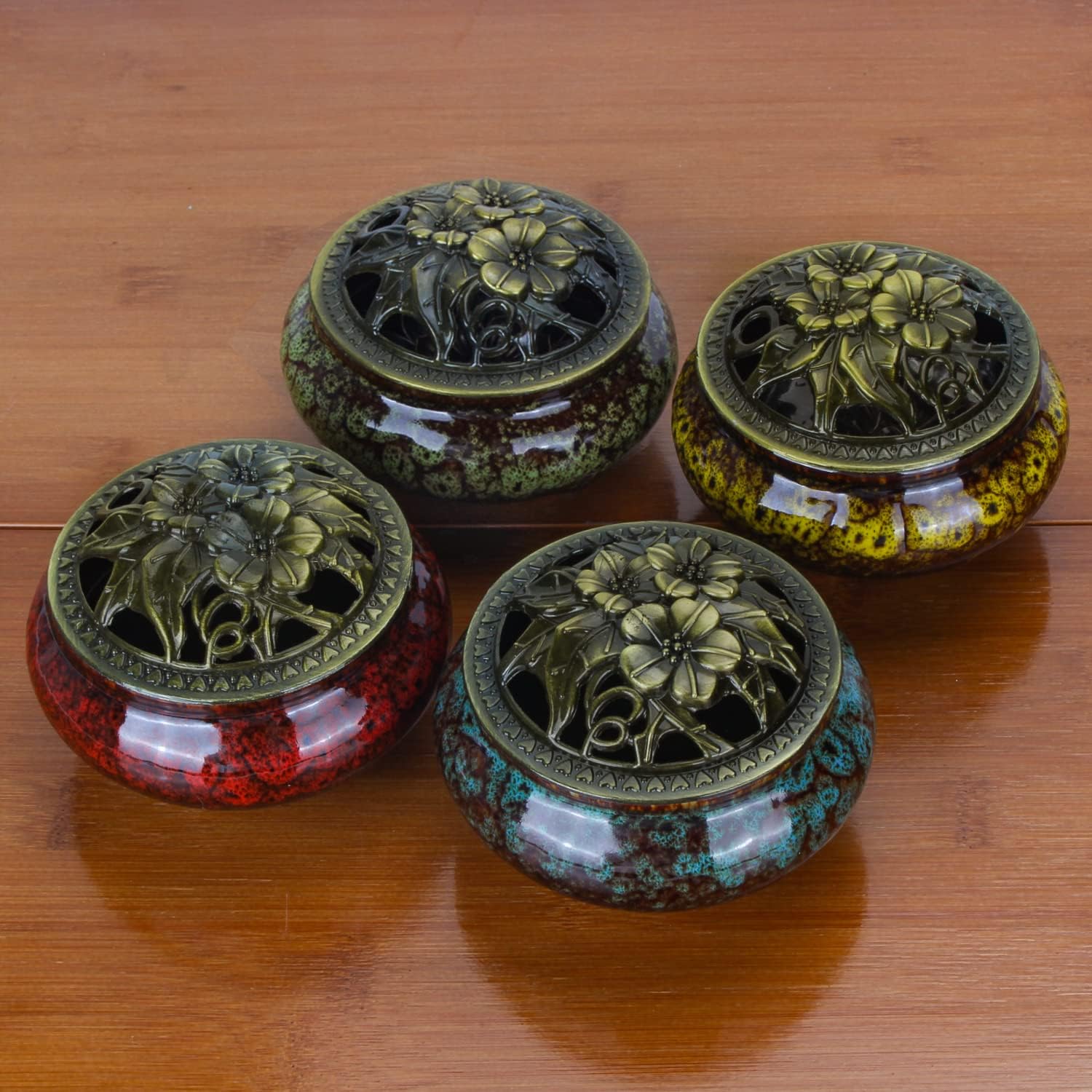 Soporte para quemador de incienso de conos con mini soporte de incienso de loto para palos, quemador de incienso de cerámica para bobina de