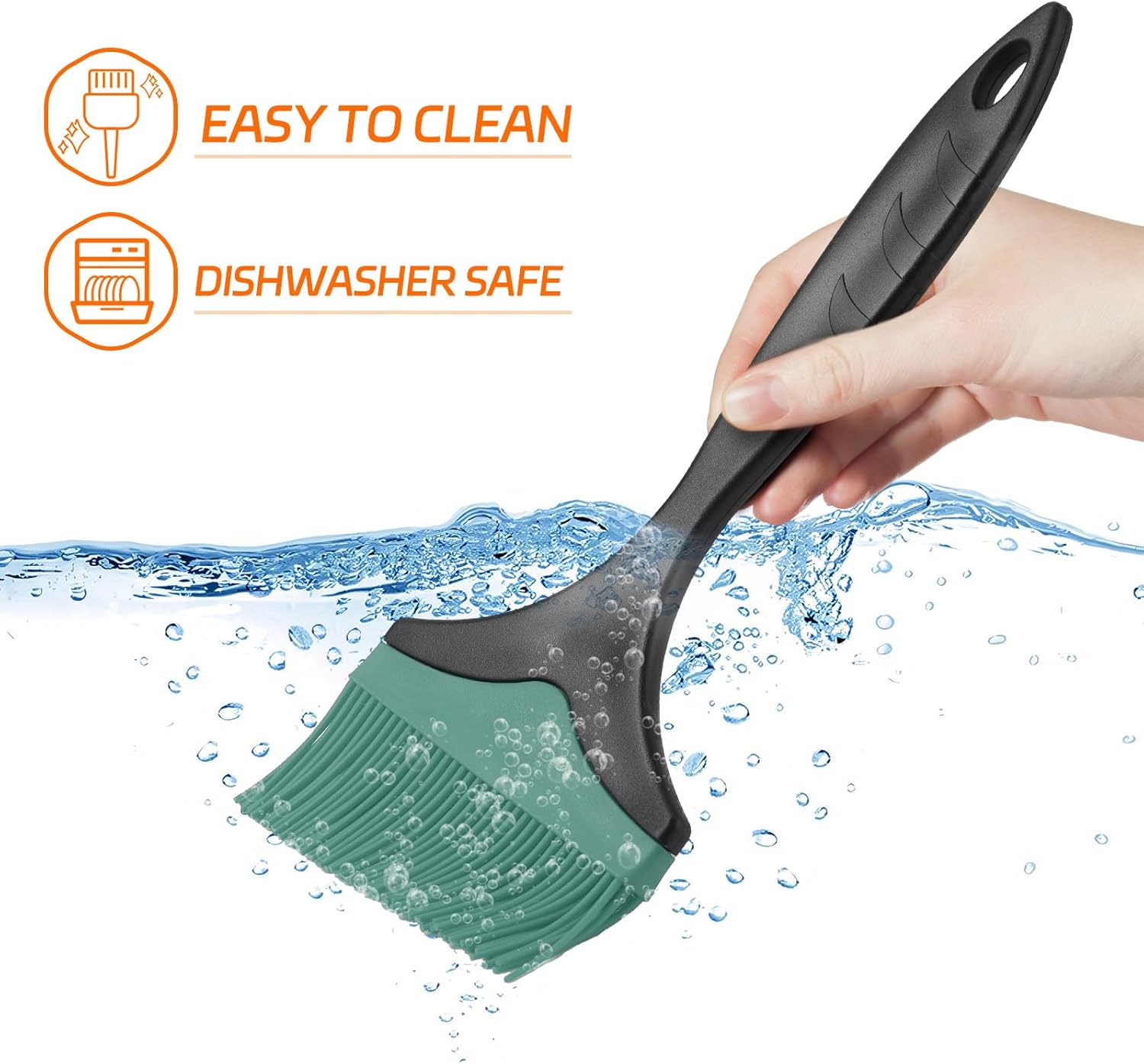 Cepillo grande de silicona para untar para parrilla, cepillo de silicona extra ancho de 3.95 pulgadas para asar a la parrilla, cepillos resistentes