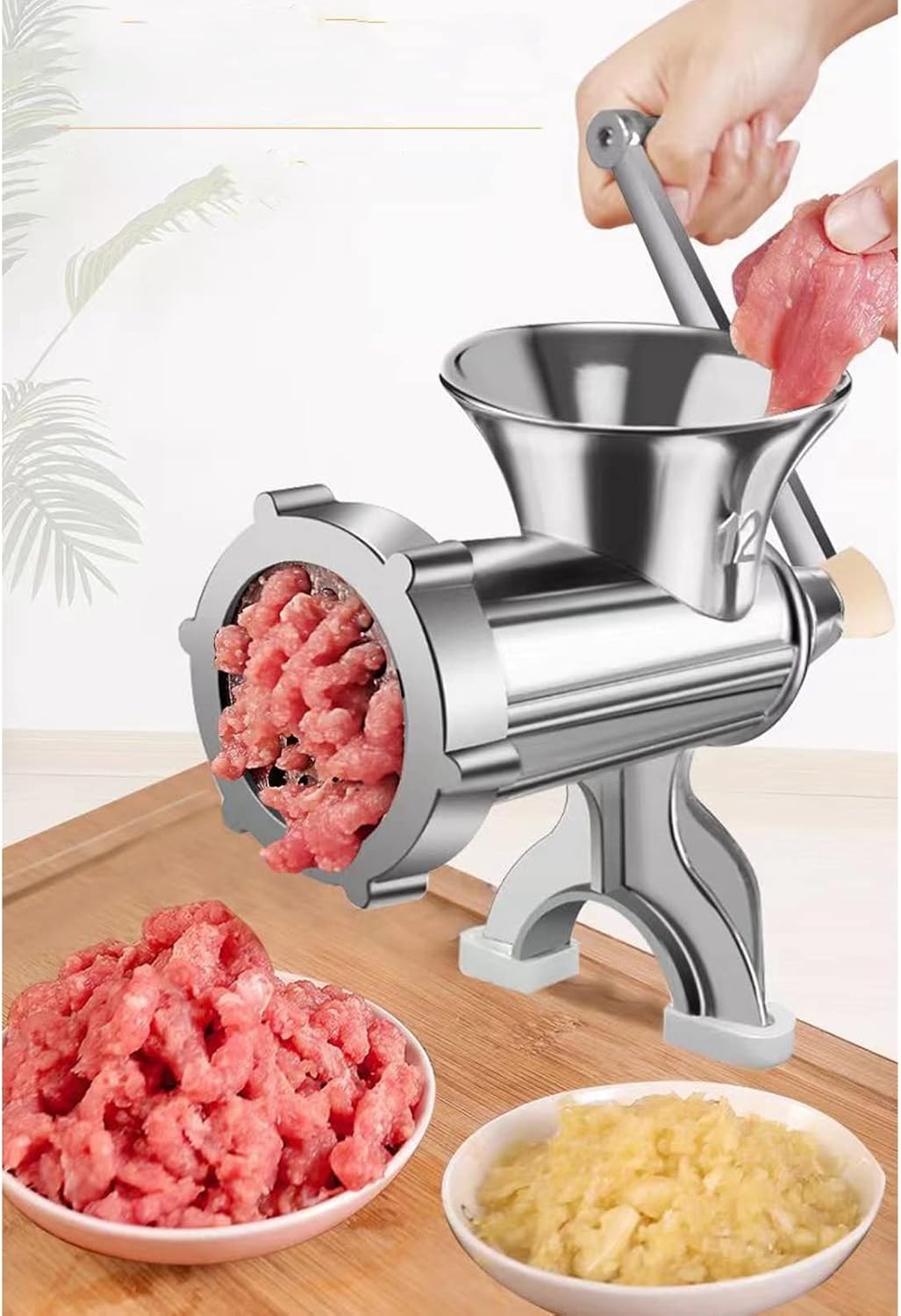 Picadora manual de carne, máquina de picar carne de aleación de aluminio, procesador de alimentos multifuncional, picadora para uso doméstico