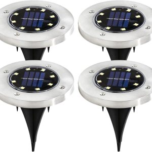 ExpertPower Luz de suelo alimentada por energía solar para vacaciones de Navidad, 8 luces LED impermeables para patio con sensor oscuro para ExpertPower Luz de suelo alimentada por energía solar para vacaciones de Navidad, 8 luces LED impermeables para patio con sensor oscuro para