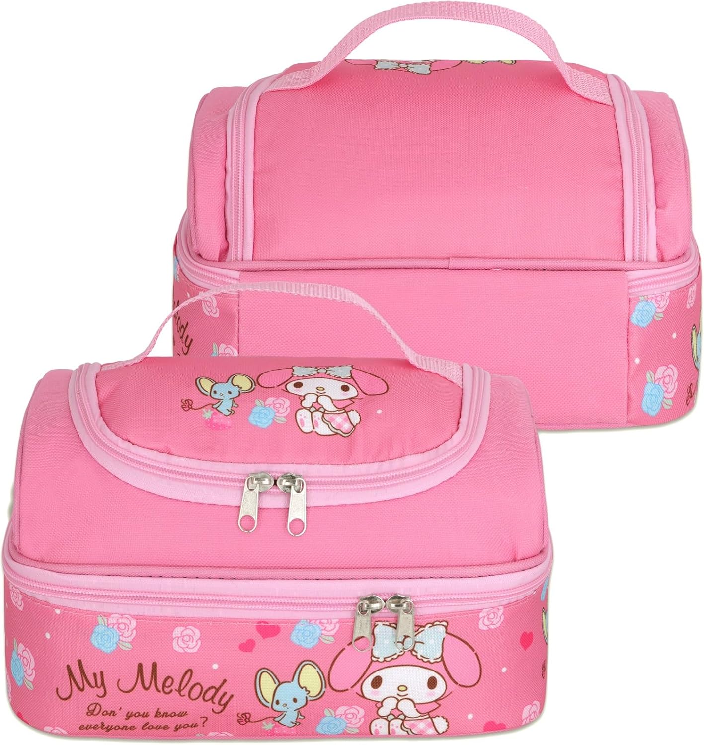 Anime Melody – Bolsa de almuerzo para hombre y mujer, a prueba de fugas, gran compartimento, contenedor de almuerzo para trabajo, viajes, color rosa