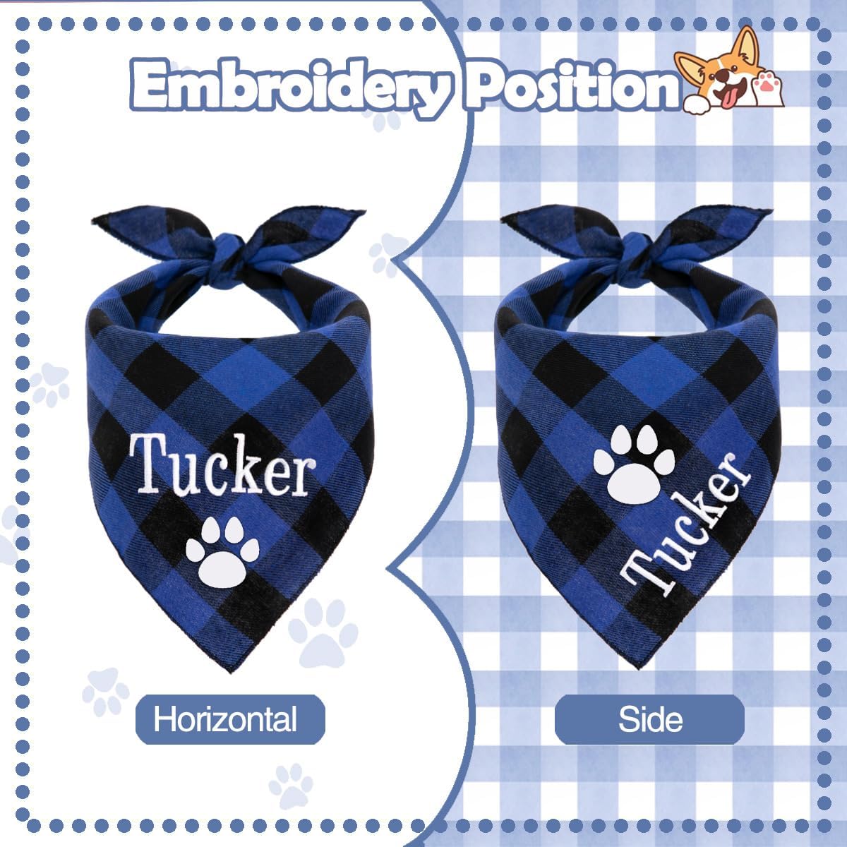 Bandana personalizada para perro bordada con nombre personalizado, bufanda para perro, baberos triangulares, pañuelo, accesorios de disfraz para