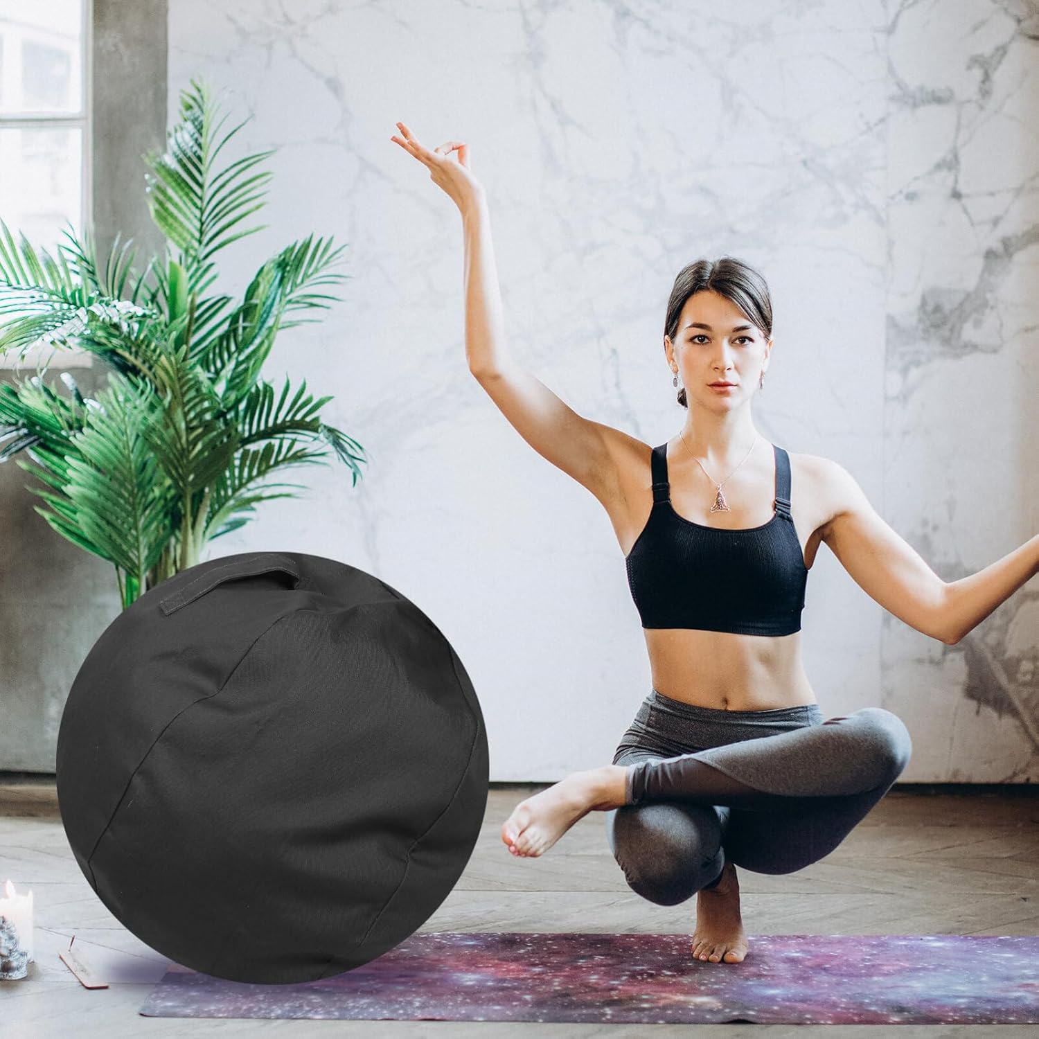 BESPORTBLE Cubierta de bola de equilibrio, cubierta de bola de ejercicio, cubierta de bola de entrenamiento lavable, protector de pelota