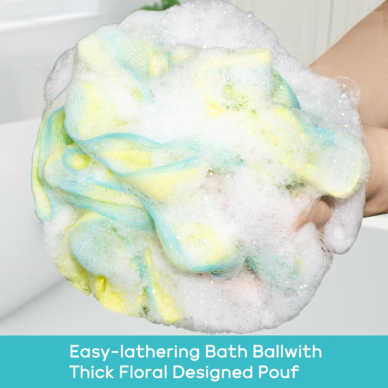 novosun Pelota de ducha opcional multicolor, esponja suave, exfoliante y eliminación de cuidado de la piel, esponja de baño Luffa, bolsa de malla de