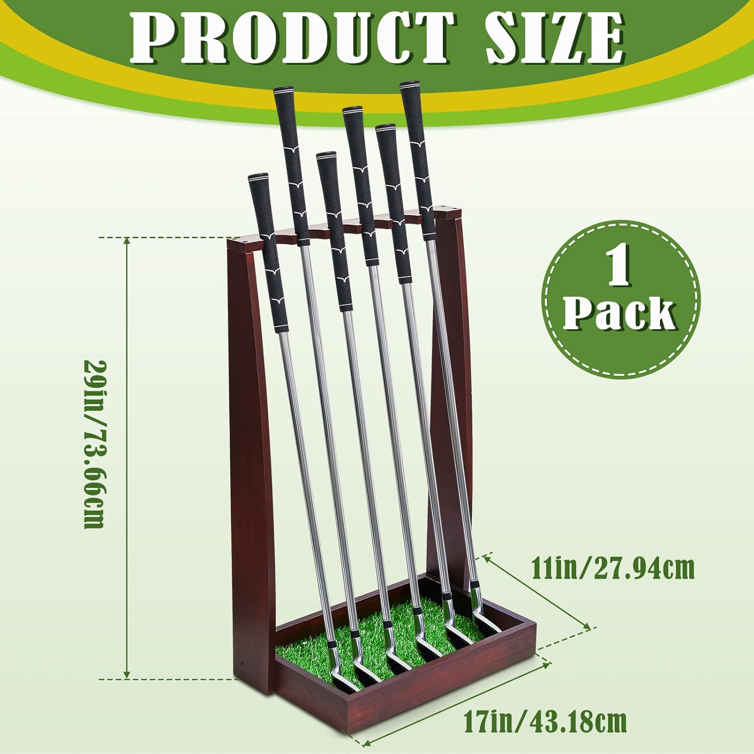 Lenwen Soporte de madera para putter de golf, estante de exhibición para interiores, soporte para palos de golf, soporte para palos de golf de