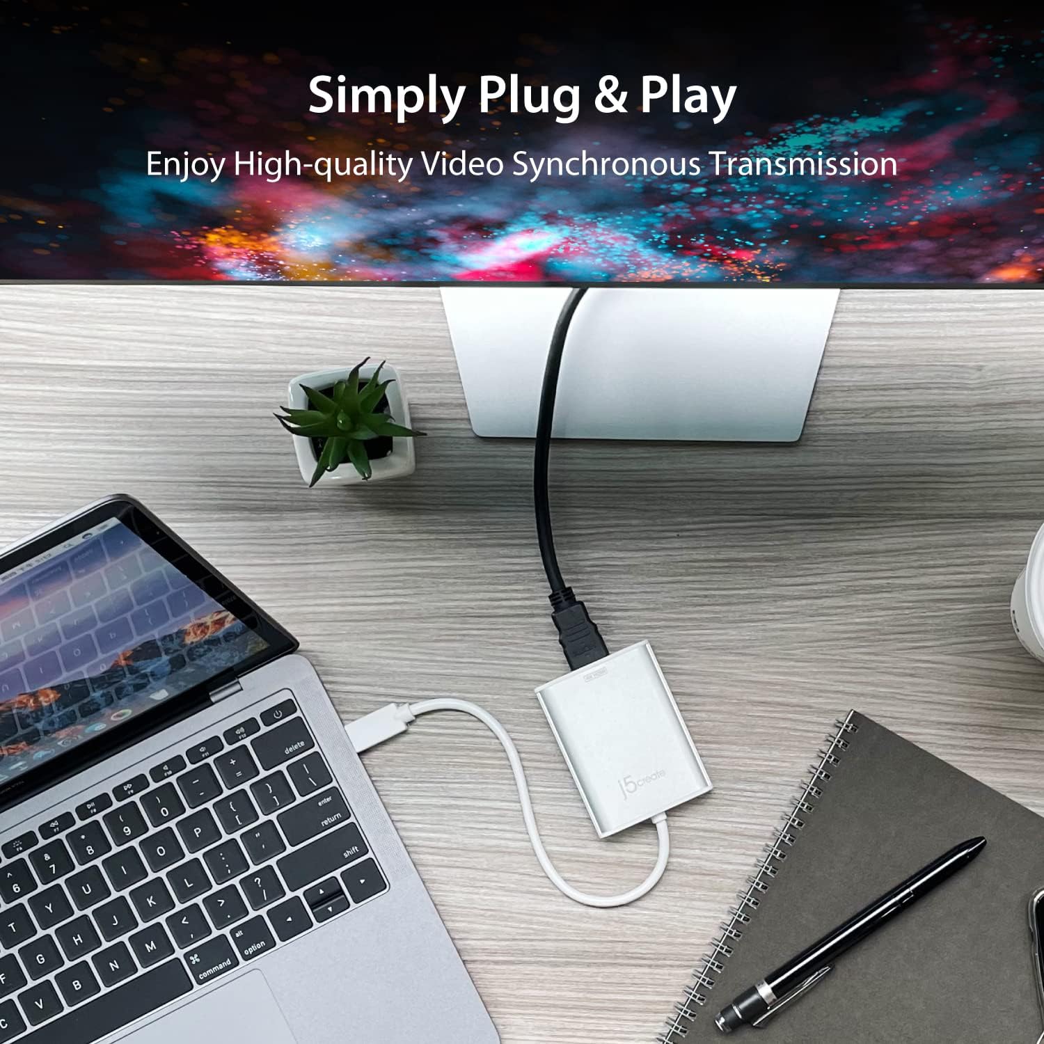 j5create Adaptador de pantalla HDMI USB 3.0 a 4K Conector USB 3.0 macho tipo A  Conector HDMI hembra  4K UHD  Resolución de hasta 3840 x 2160  30 Hz