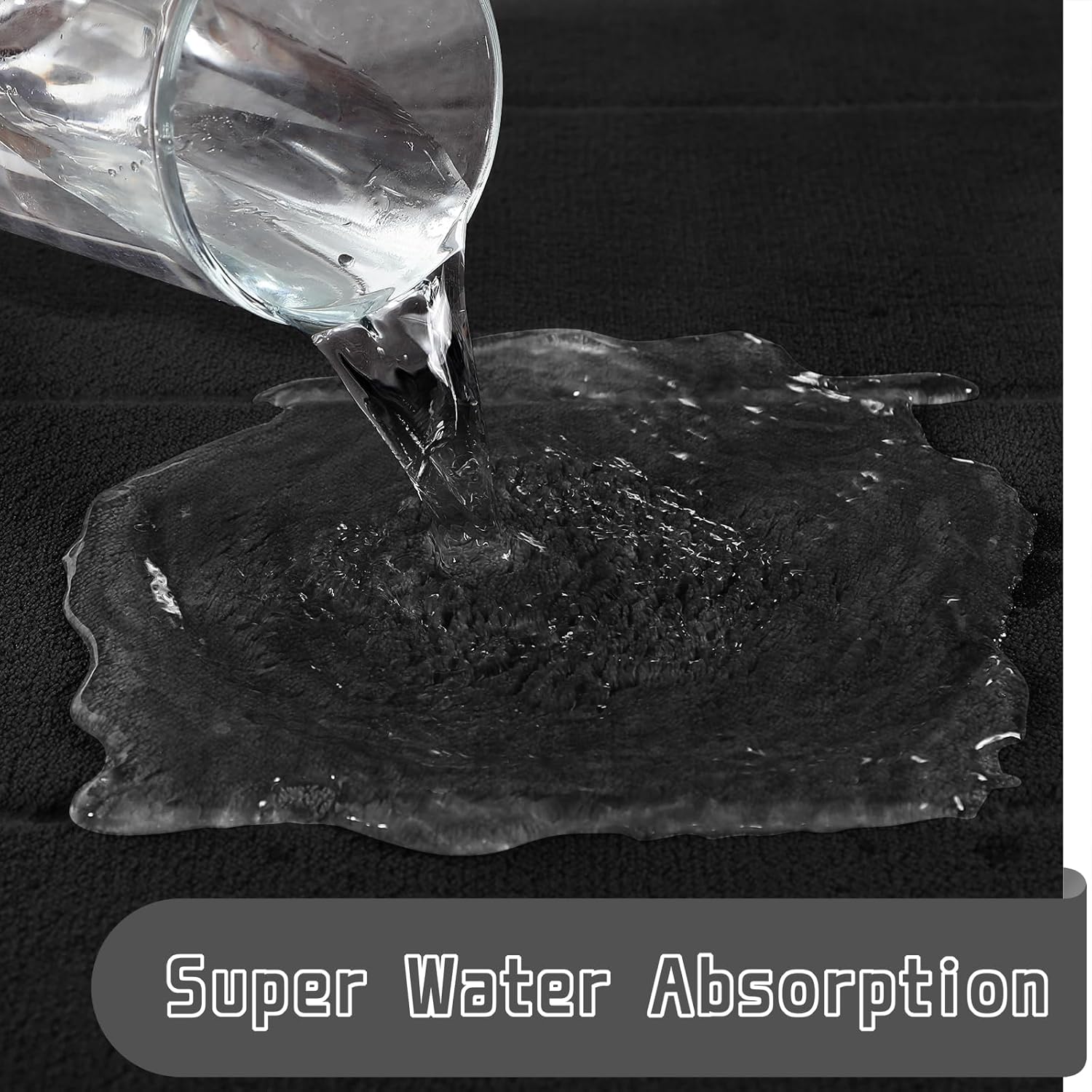 Yimobra Juego de 2 tapetes de baño grandes de espuma viscoelástica, antideslizantes, súper absorción de agua, suaves, gruesos, de secado rápido,