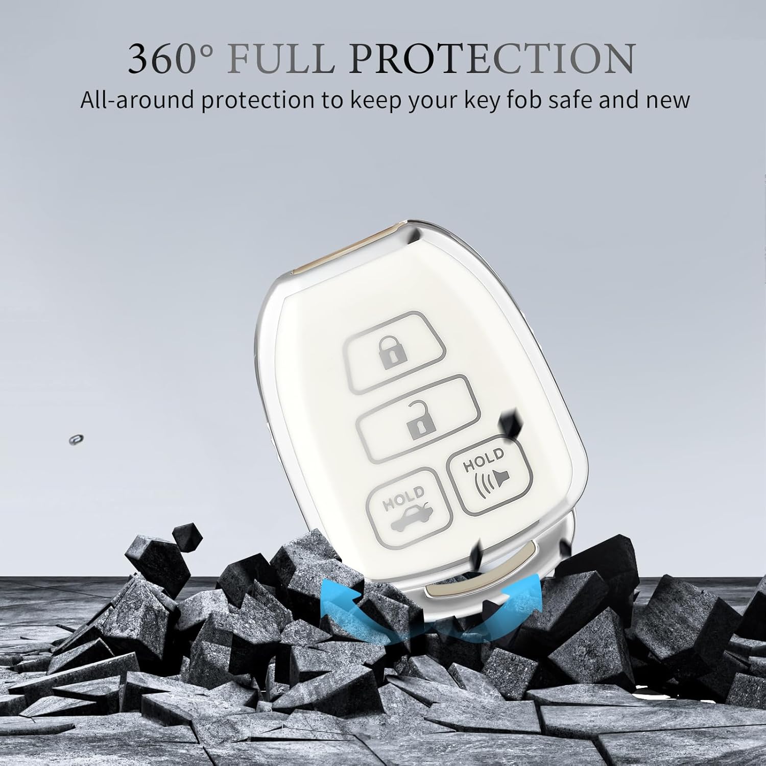 OFFCURVE Funda para llavero de automóvil Toyota Corolla 2014 2015 2016 2017 2018 2019 Camry 2014-2017 Tacoma 2016-2018 Protector de accesorios para