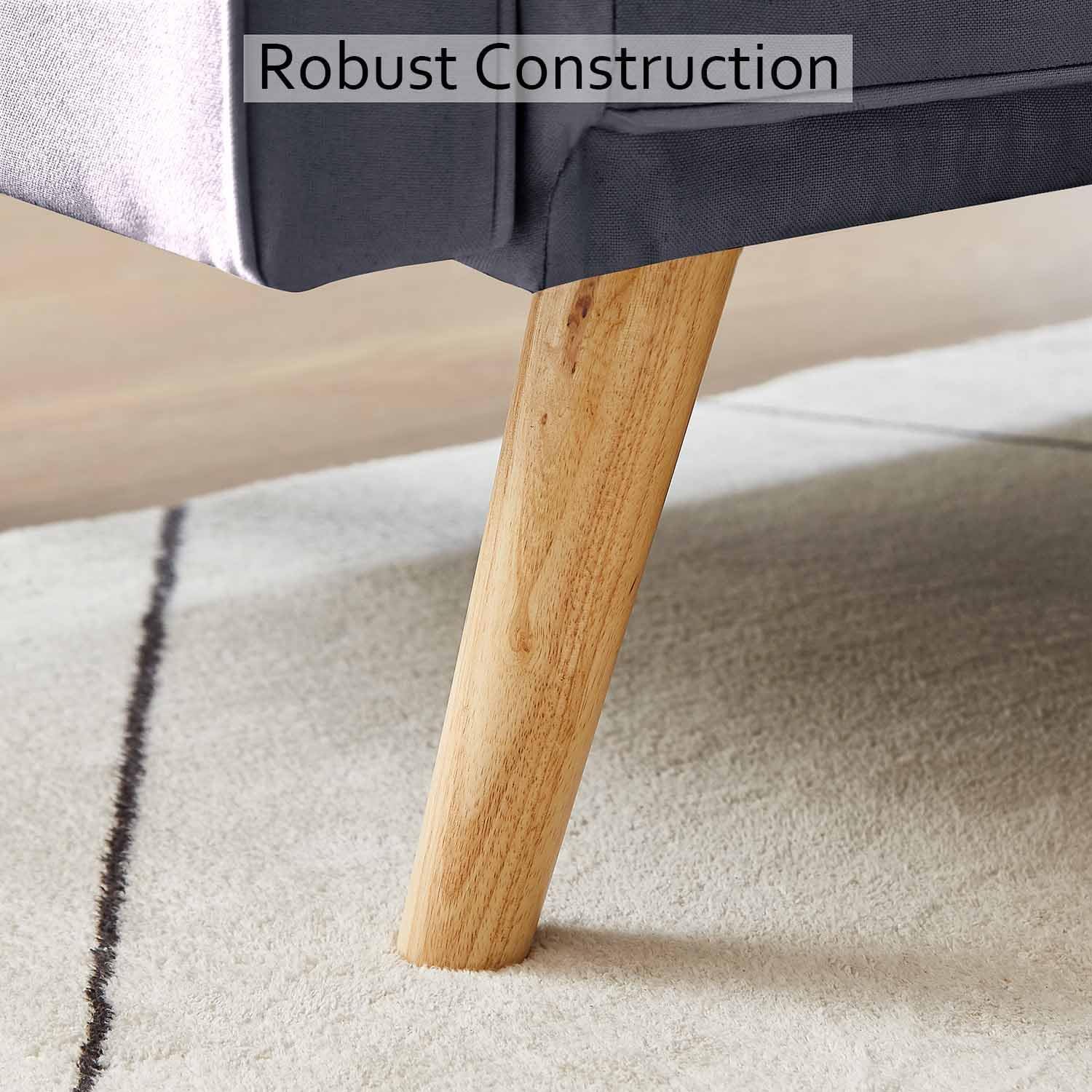 Sofá cama tipo futón de mediados de siglo de 72 pulgadas, sofá cama convertible con patas de maderareposabrazosalmohadas, sofá biplaza tapizado