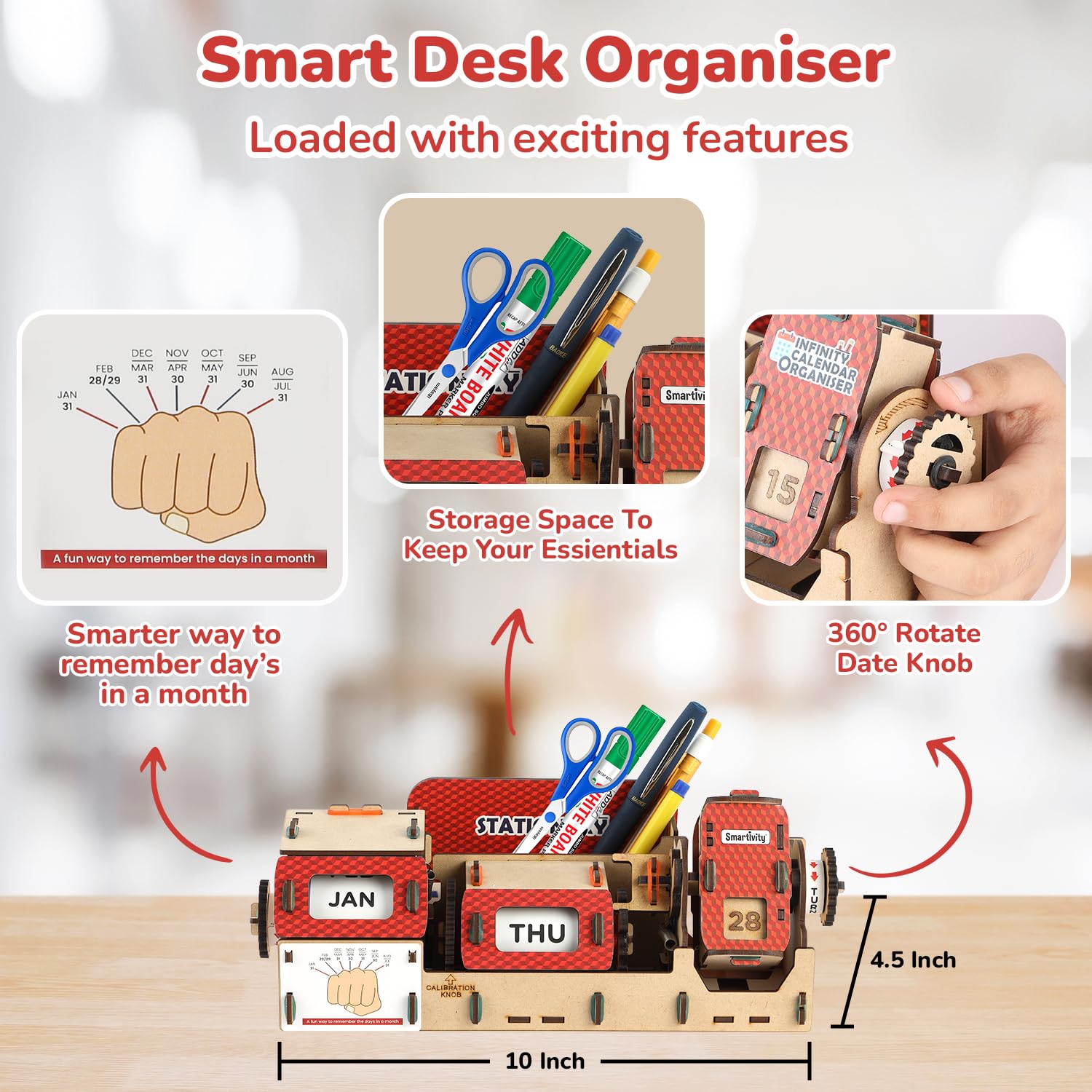 Smartivity Calendario infinito de mesa y organizador de escritorio  Regalo de cumpleaños para niños de 8 a 14 años  Actividad de construcción
