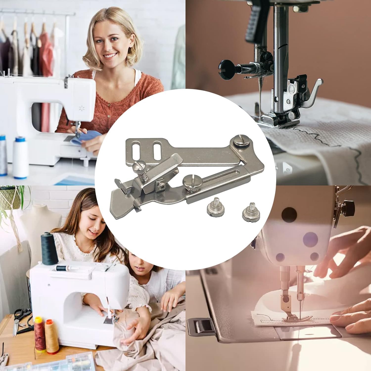 NADUSEP Prensatelas para máquina de coser, pie de máquina de coser, multifuncional, antiprensado, accesorios para máquina de coser de acero