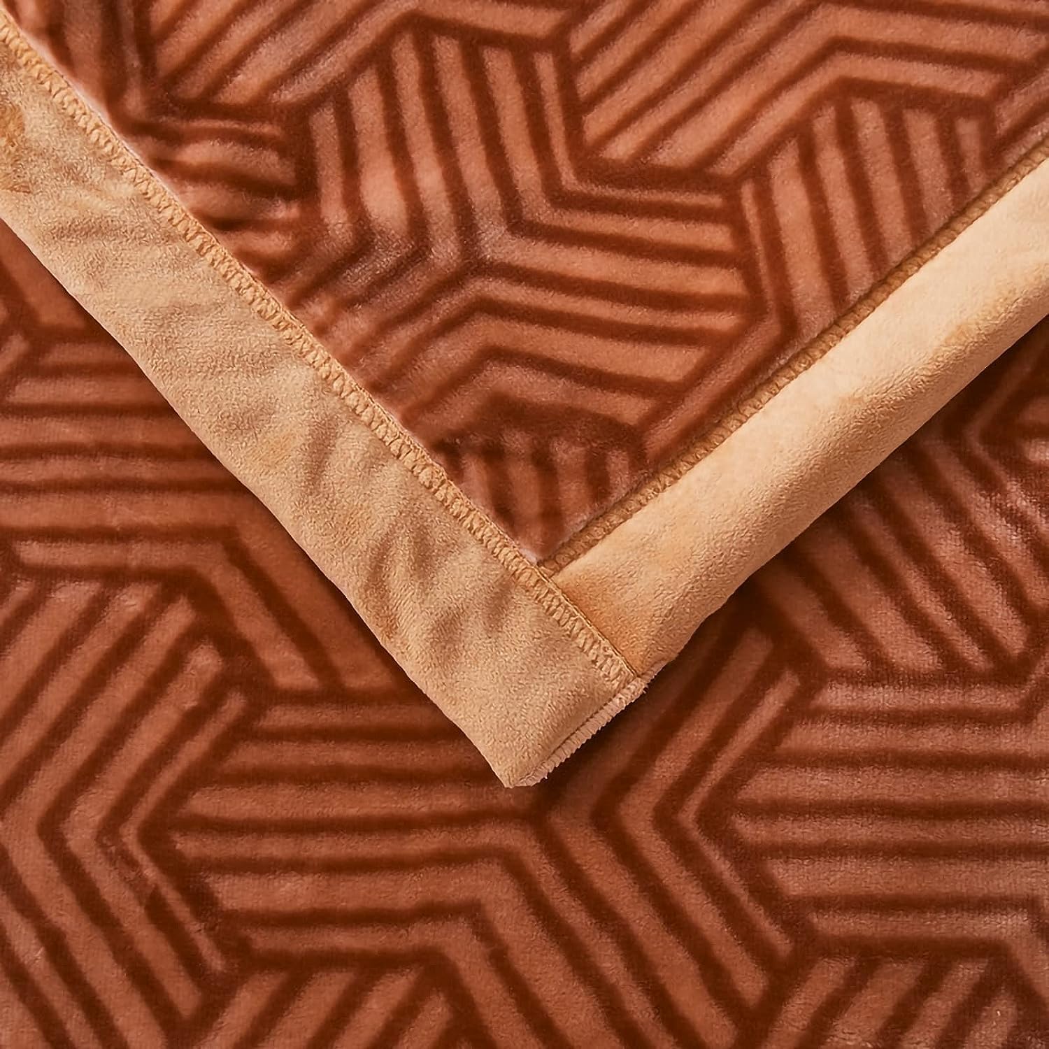 Manta de visón coreano de 79 x 91 pulgadas, 9 libras. Manta de franela pesada de visón coreano súper suave, cálida, gruesa, impresa en relieve.