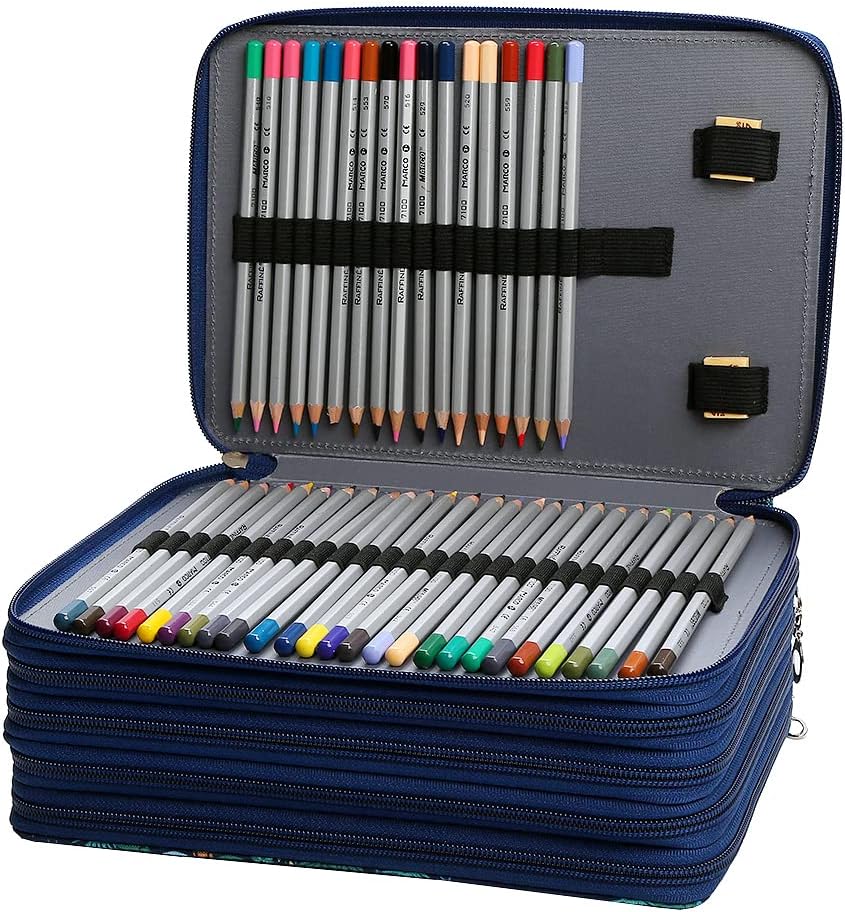 Lbxgap Estuche portátil de colores para lápices Jungle con 252 ranuras de tela Oxford, estuche para lápices con práctico envoltorio portátil,