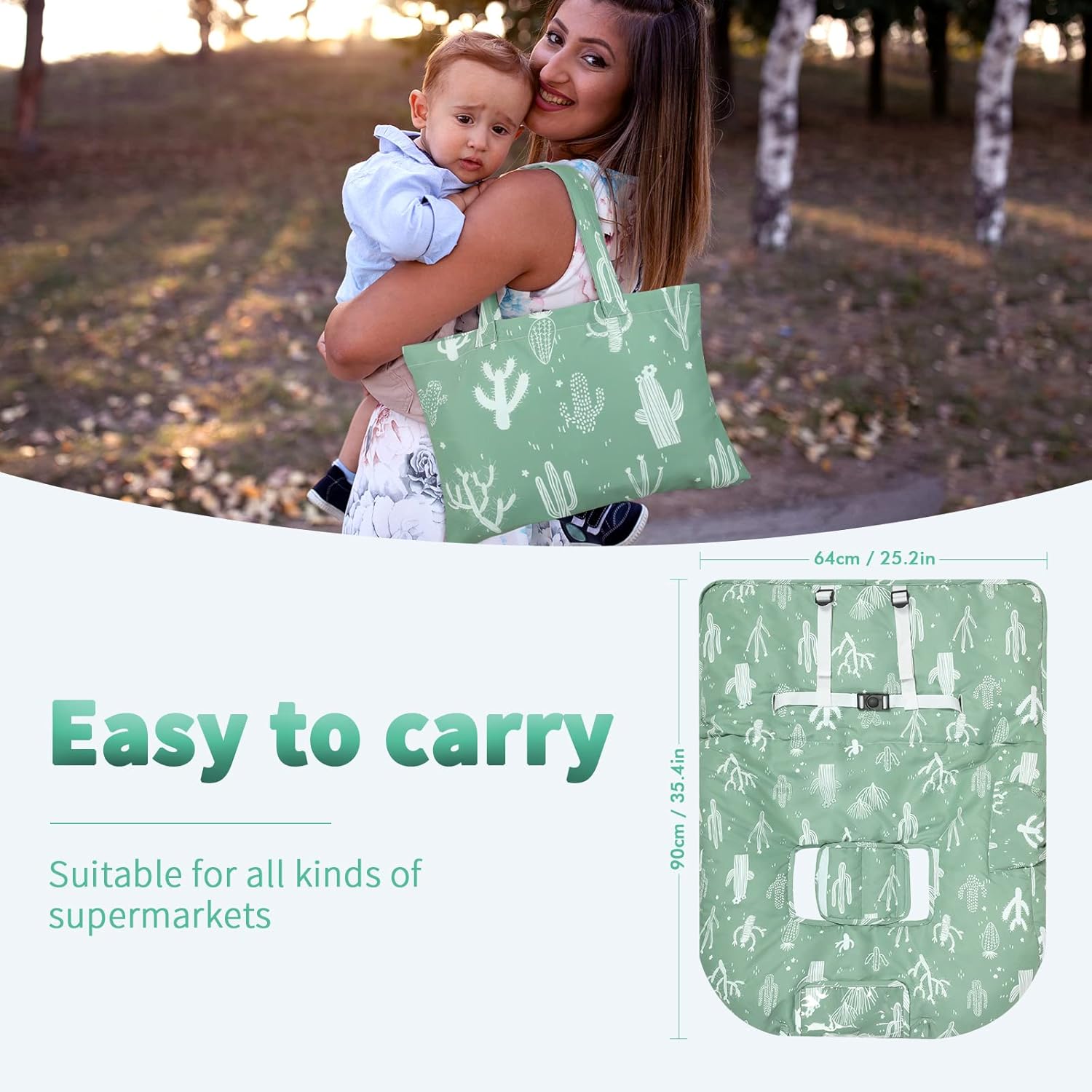 Yoofoss Funda para carrito de compras para bebé, funda para silla alta 2 en 1 con arnés de seguridad, fundas de carrito multifuncionales para niños