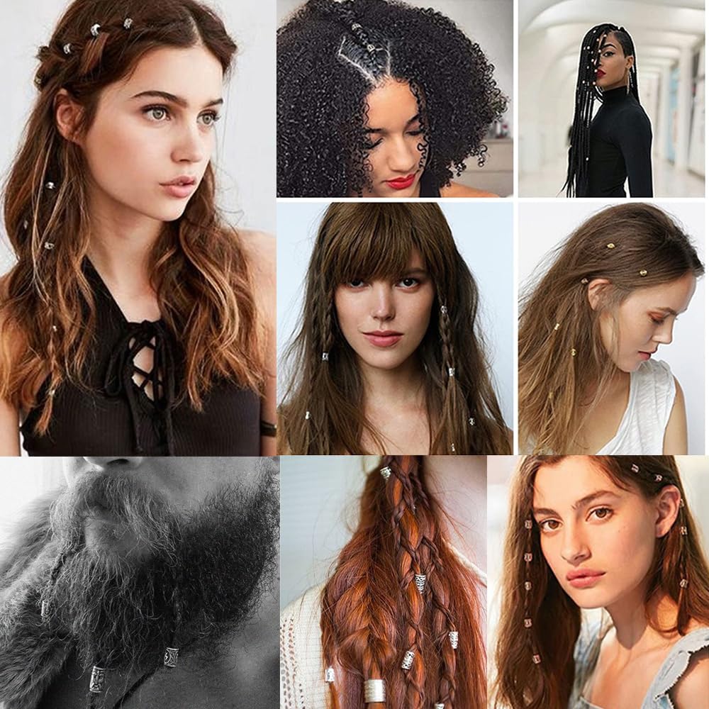 20 piezas de joyas de plata para el cabello para trenzas, diamantes de imitación de cristal, clips de trenza de metal, sin perforación, joyería para