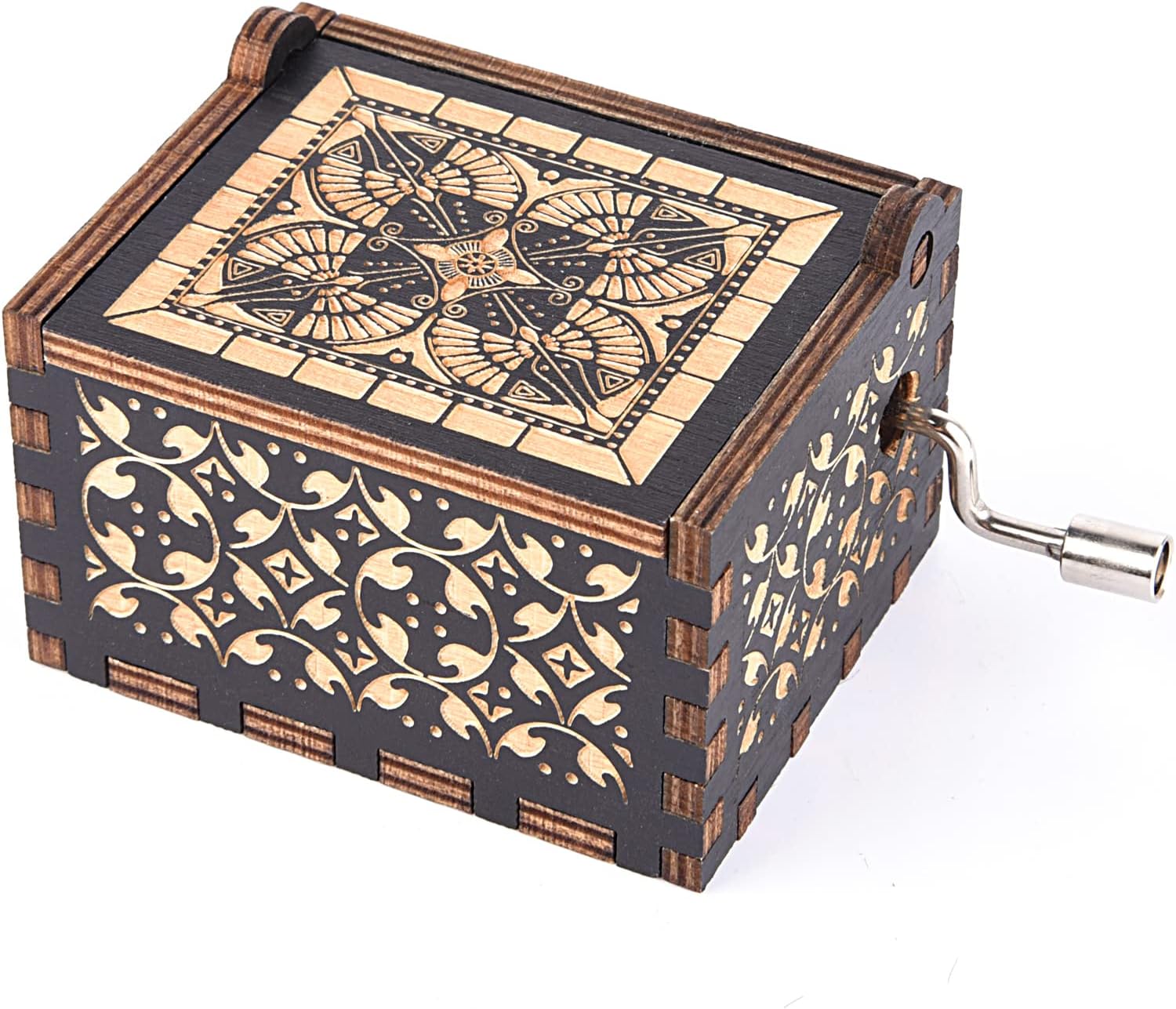 You are My Sunshine Wood Music Boxes,Laser Engraved Vintage Wooden Sunshine Musical Box Gifts for BirthdayChristmasValentine’s Day (Black)