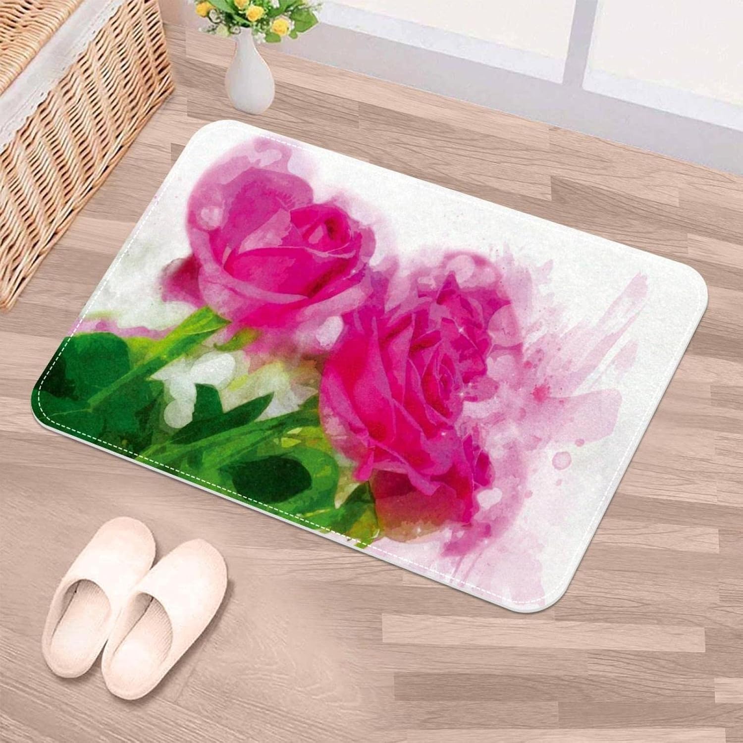 Tapete duradero para puerta delantera, tapete antideslizante y absorbente, resistente a la suciedad, para decoración de habitaciones, 24 x 16