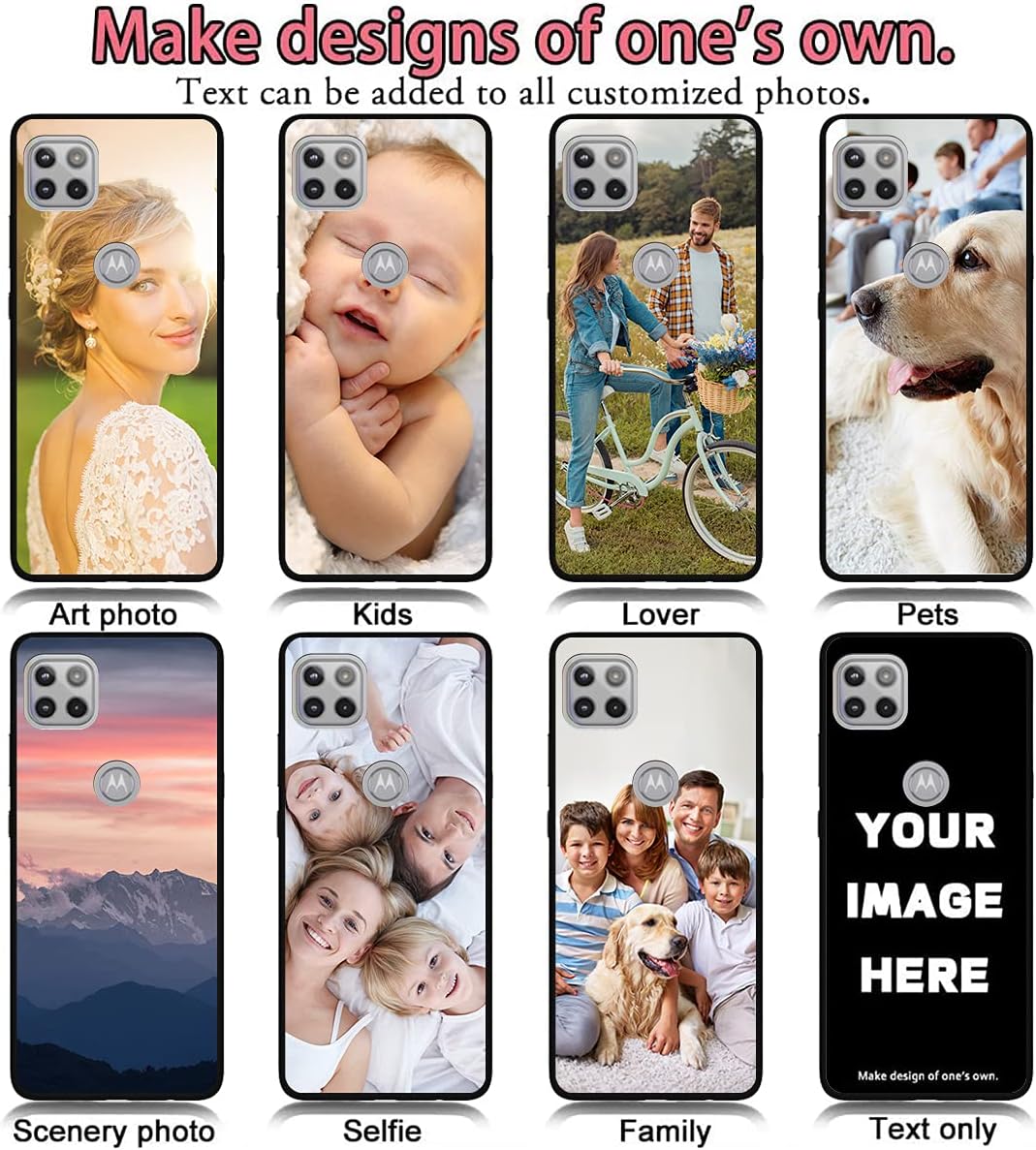 Styletify Funda de fotos personalizada para Moto E5 Plus, funda de silicona a prueba de golpes, funda de teléfono personalizada de caramelo suave,
