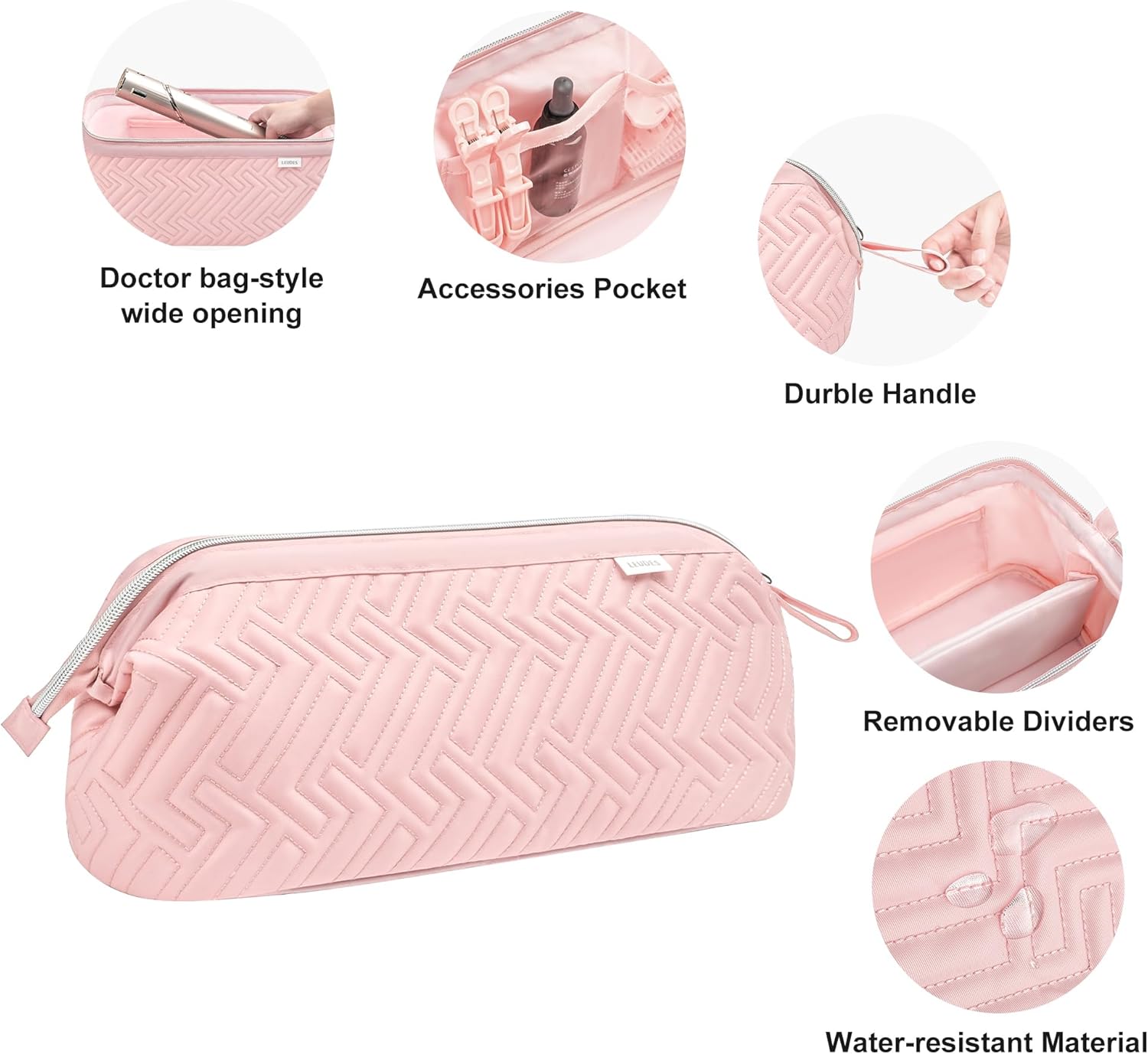 Leudes Bolsa de viaje para herramientas para el cabello, estuche de transporte portátil de tiburón Flexstyle, estuche para secadora de cabello de