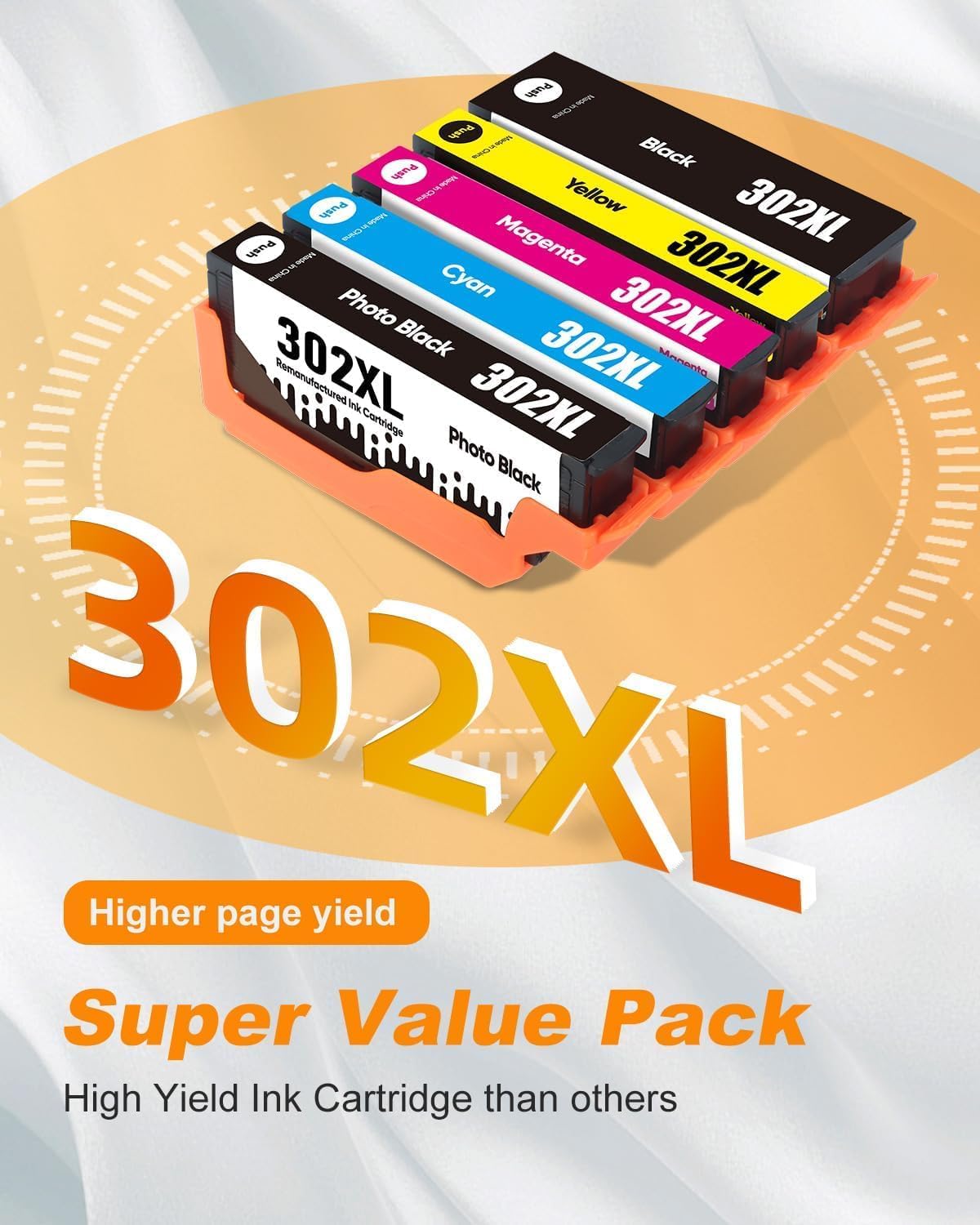 MILEKO Cartuchos de tinta 302XL remanufacturados de repuesto para Epson 302 cartuchos de tinta 302 XL T302 T302XL para funcionar para impresoras