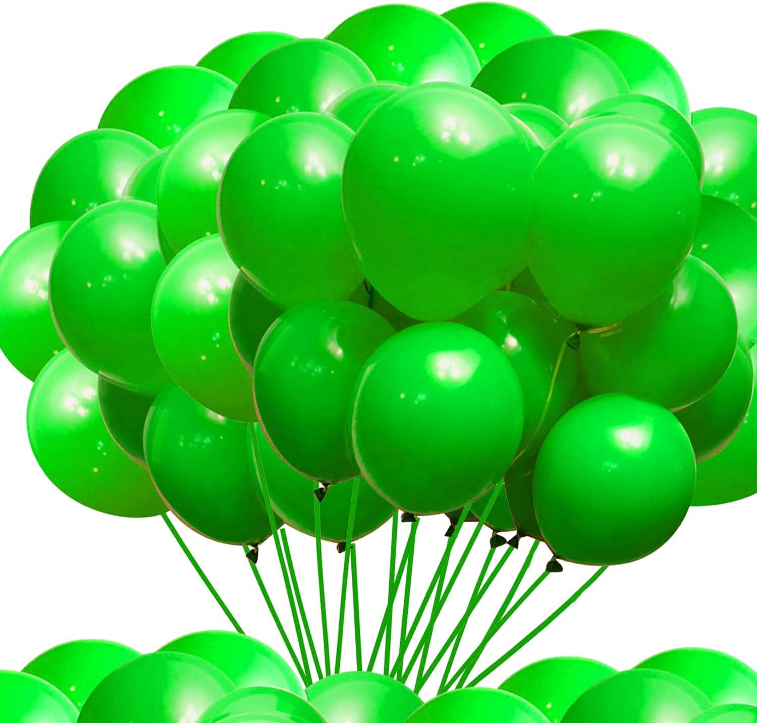 Paquete de 50 globos de color verde manzana brillante de 12 pulgadas, helio verde manzana brillante para fiesta de feliz cumpleaños, globos de látex