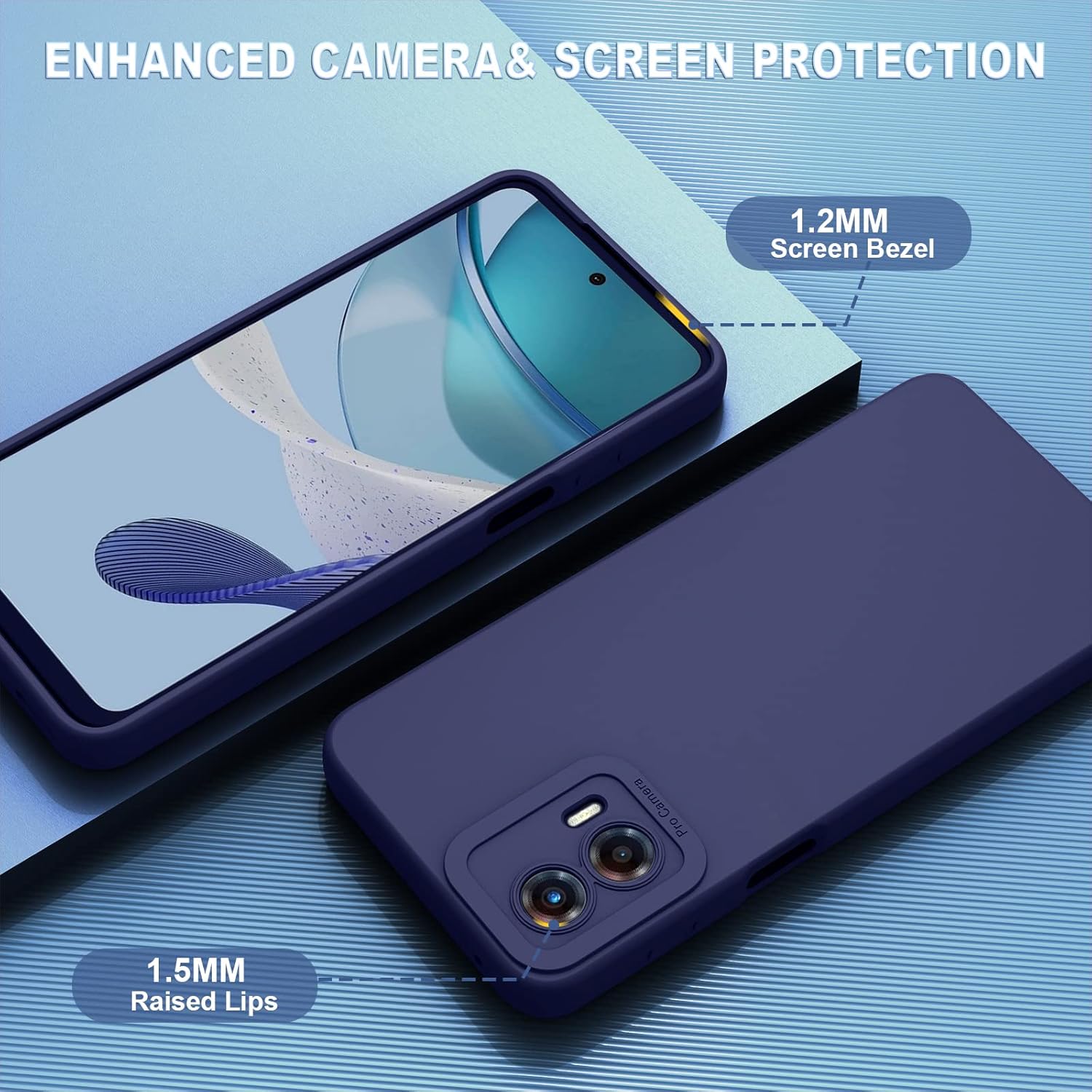 Funda para Moto G 5G 2023 funda protectora militar de silicona líquida, funda para Motorola G 5G, funda de protección resistente para G 5G (azul)