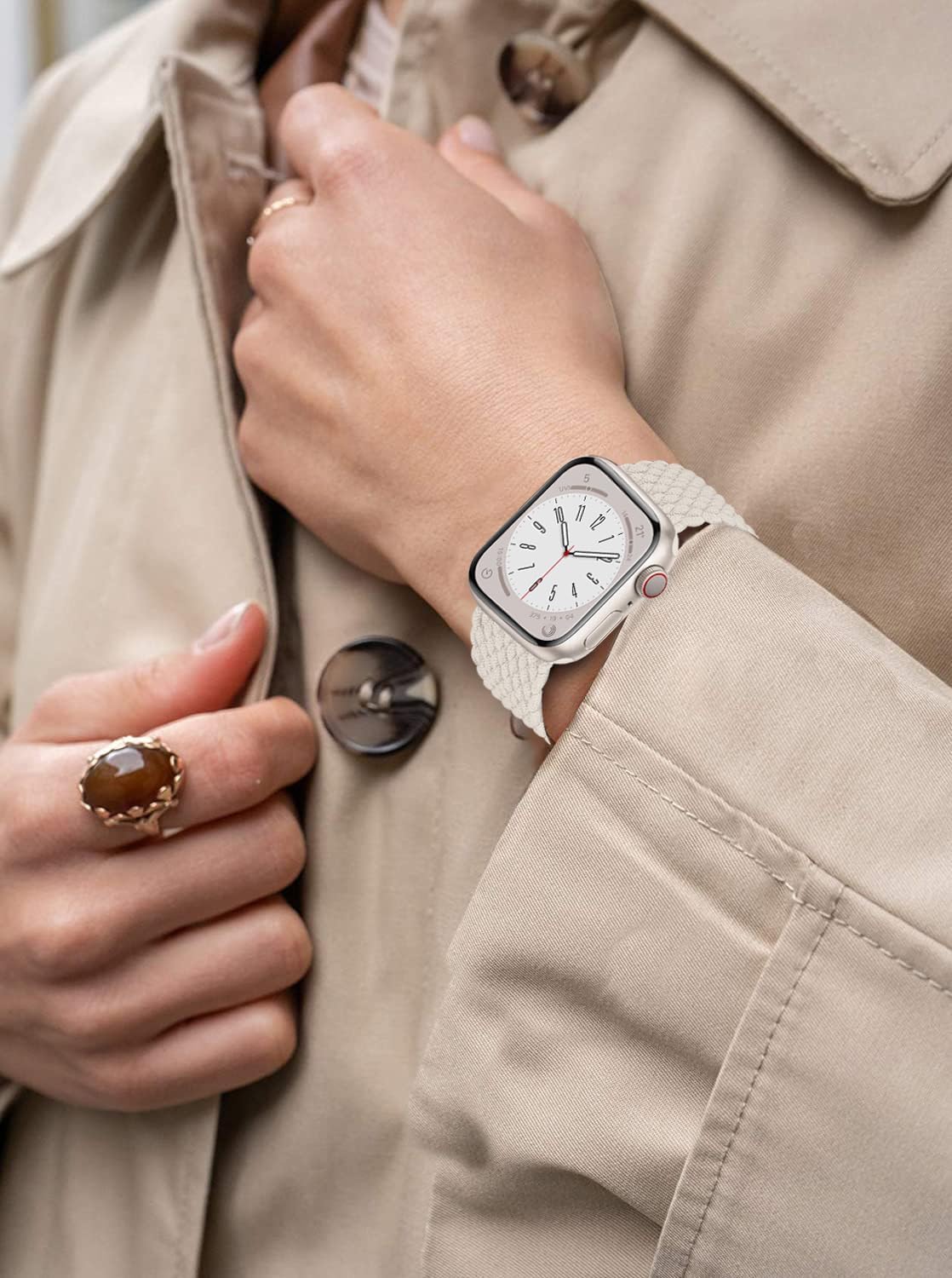 Correa trenzada Solo Loop para Apple Watch Band de 1.575 pulgadas, 1.614 pulgadas, 1.496 pulgadas, 1.732 pulgadas, 1.772 pulgadas, Ultra2 de 1.929