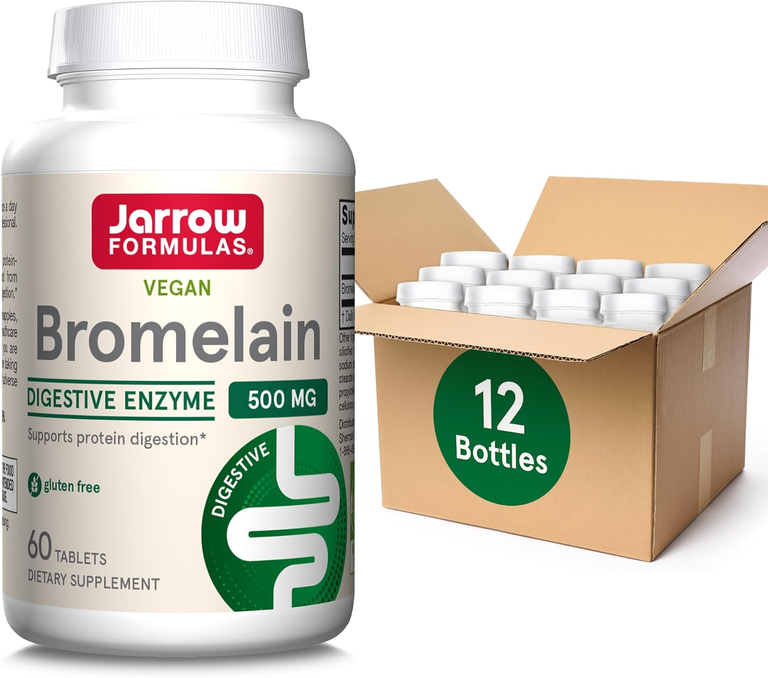 Jarrow Formulas Bromelina 500 mg – Enzimas digerentes de proteínas de piña – Ayuda y apoya la digestión de proteínas – Suplemento dietético – Apto