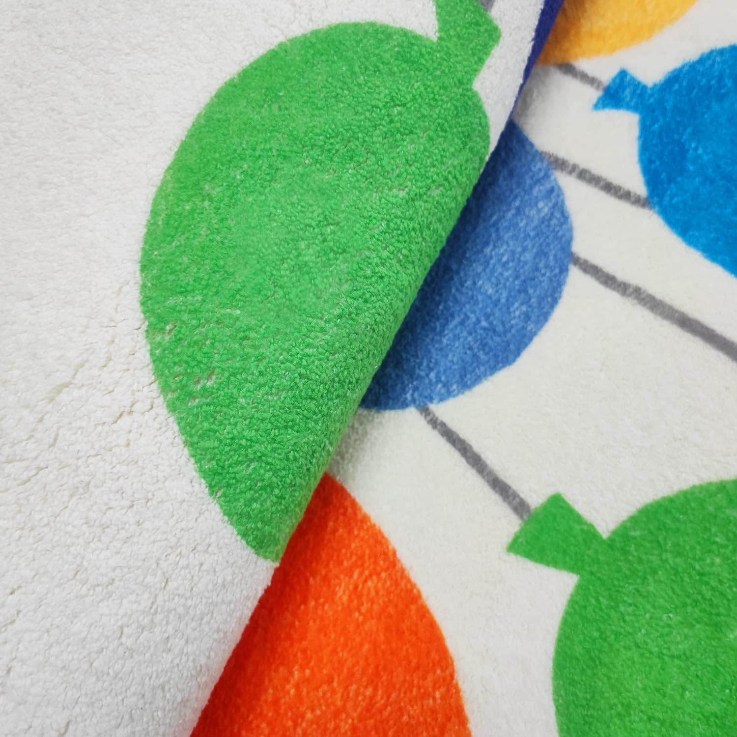 Poowe Alfombra de juego para niños con globos coloridos, alfombra redonda para guardería, alfabeto, suave, antideslizante, para el dormitorio de los