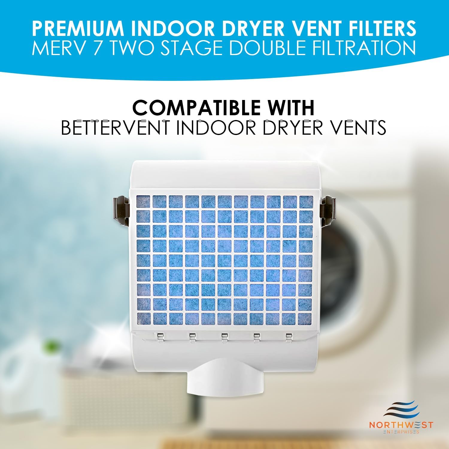 NORTHWEST ENTERPRISES Reemplazo del filtro de ventilación de la secadora de interior  MERV 7 doble filtración, compatible con sistemas de