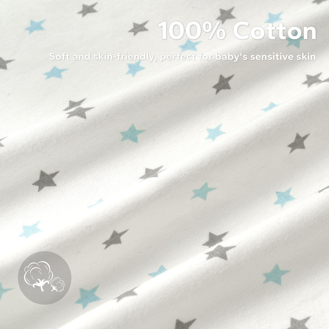 1.0 TOG – Saco de dormir para bebé, ligero, 100% algodón, con cremallera de 2 vías, saco de dormir unisex para bebé recién nacido de 0 a 6 meses,