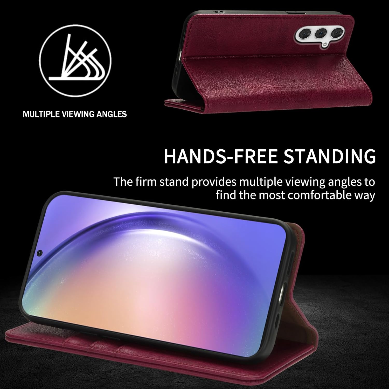 Funda tipo cartera para Samsung Galaxy A54 con bloqueo RFID, soporte de ranura para tarjetas, funda protectora de cuero para Samsung Galaxy A54 (6.4