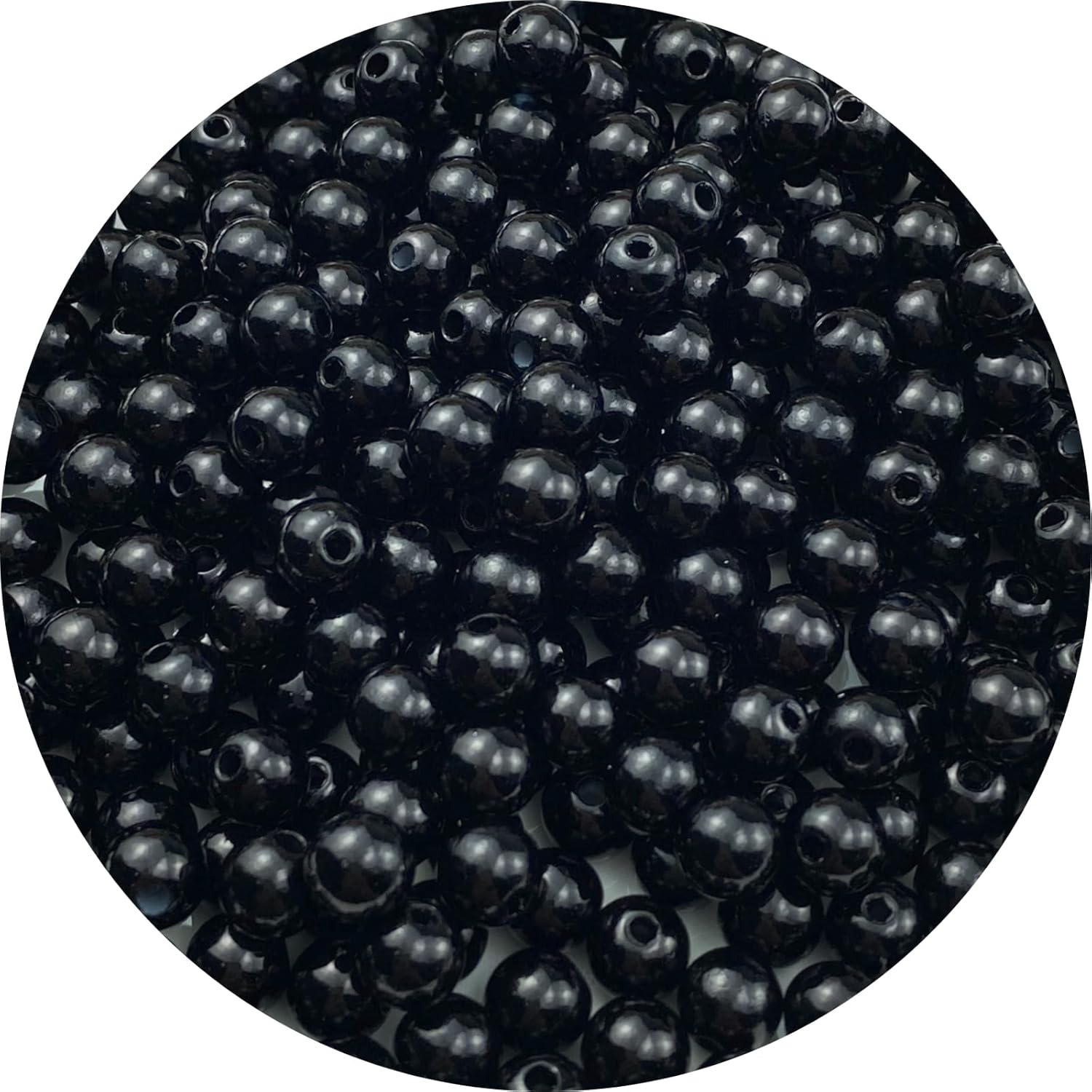 Pinhoollgo 300 cuentas de perlas redondas de 0.315 pulgadas con agujero para manualidades, pulseras, collares, suministros de fabricación de joyas,