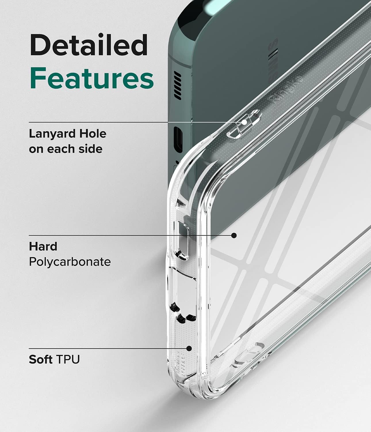 Ringke Fusion – Funda compatible con Samsung Galaxy S22 Plus 5G (2022), parte trasera rígida transparente antiamarilleamiento con funda protectora a