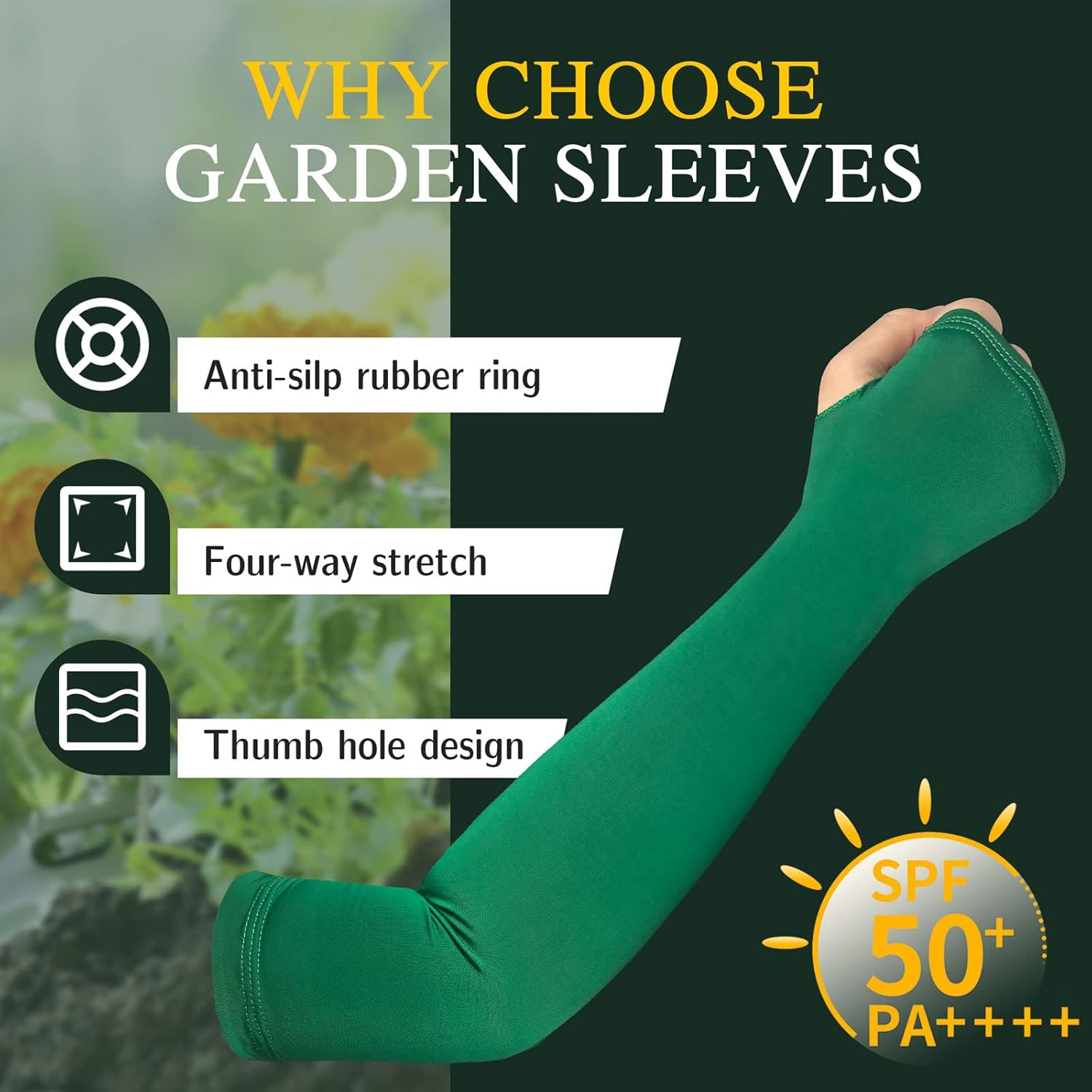 MIG4U 2 pares de mangas de brazo, mangas de jardinería para agricultores para mujeres y hombres, manga de protección solar UV refrescante con